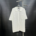 All-over openwork knitted POLO