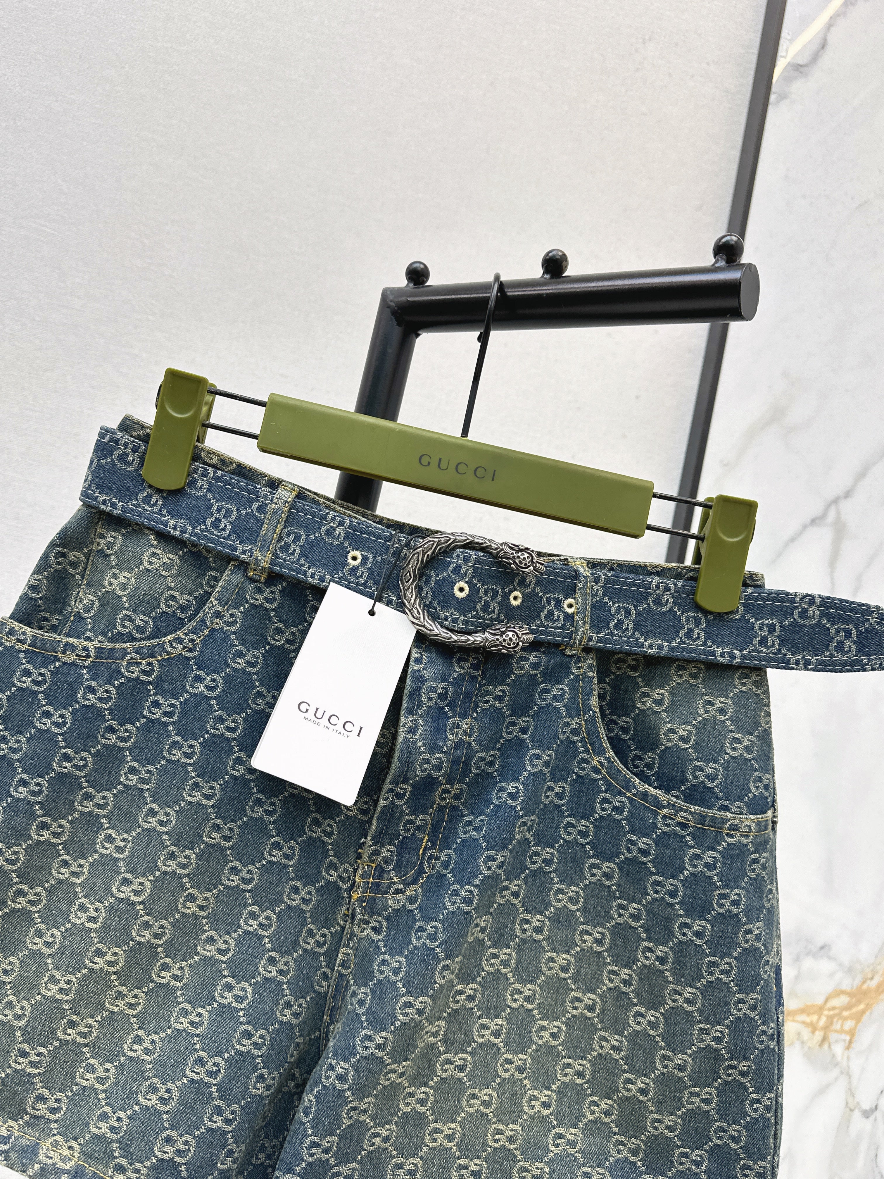 26SS New Spring/Summer Jacquard Denim Shorts