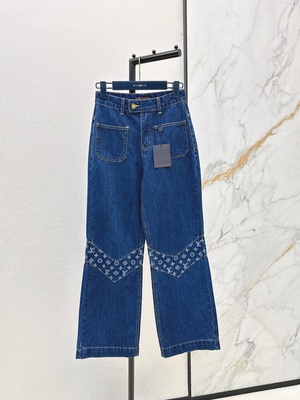 26SS New Arrivals: Washed Raw Denim Paneled Jeans