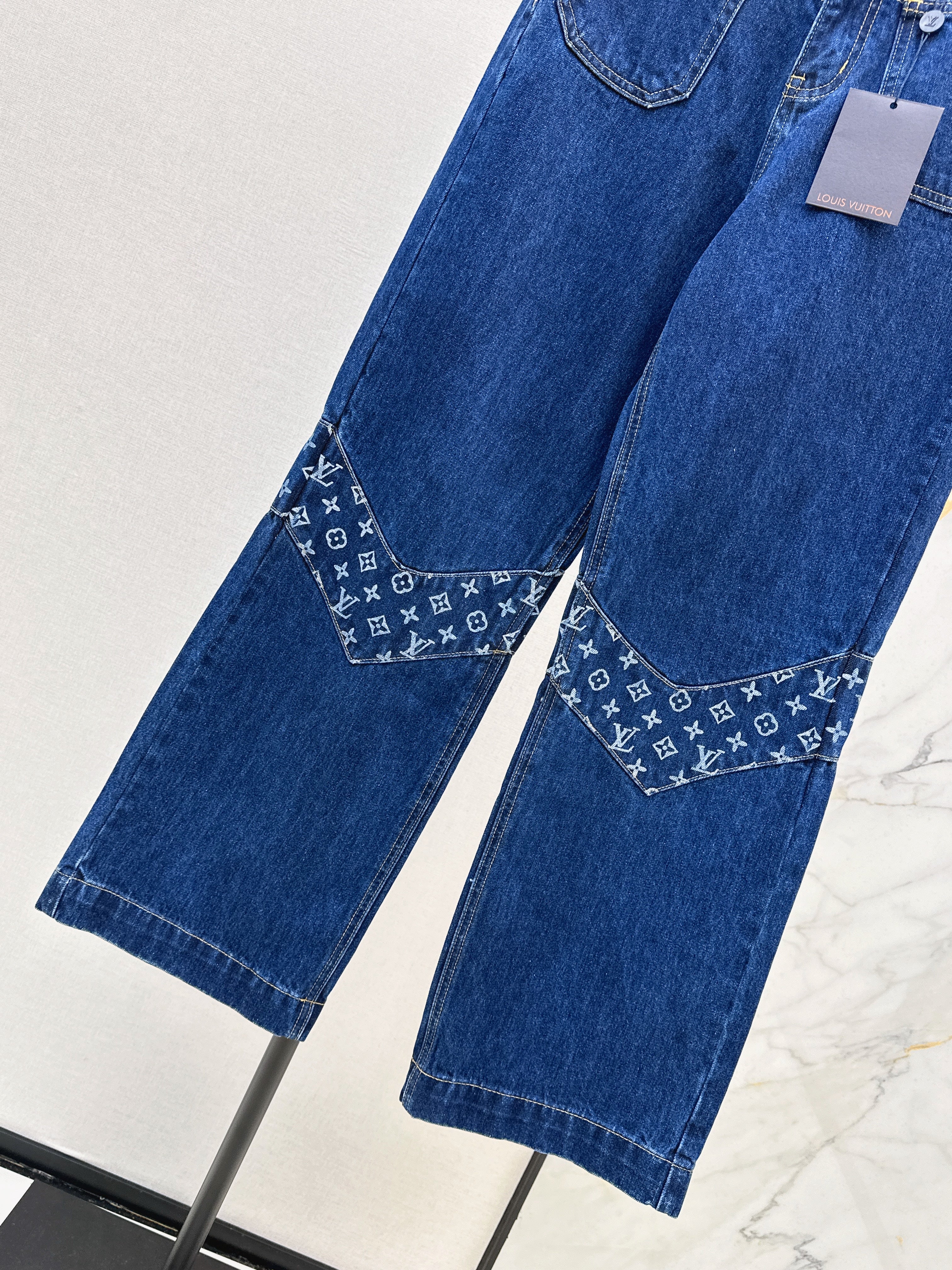 26SS New Arrivals: Washed Raw Denim Paneled Jeans