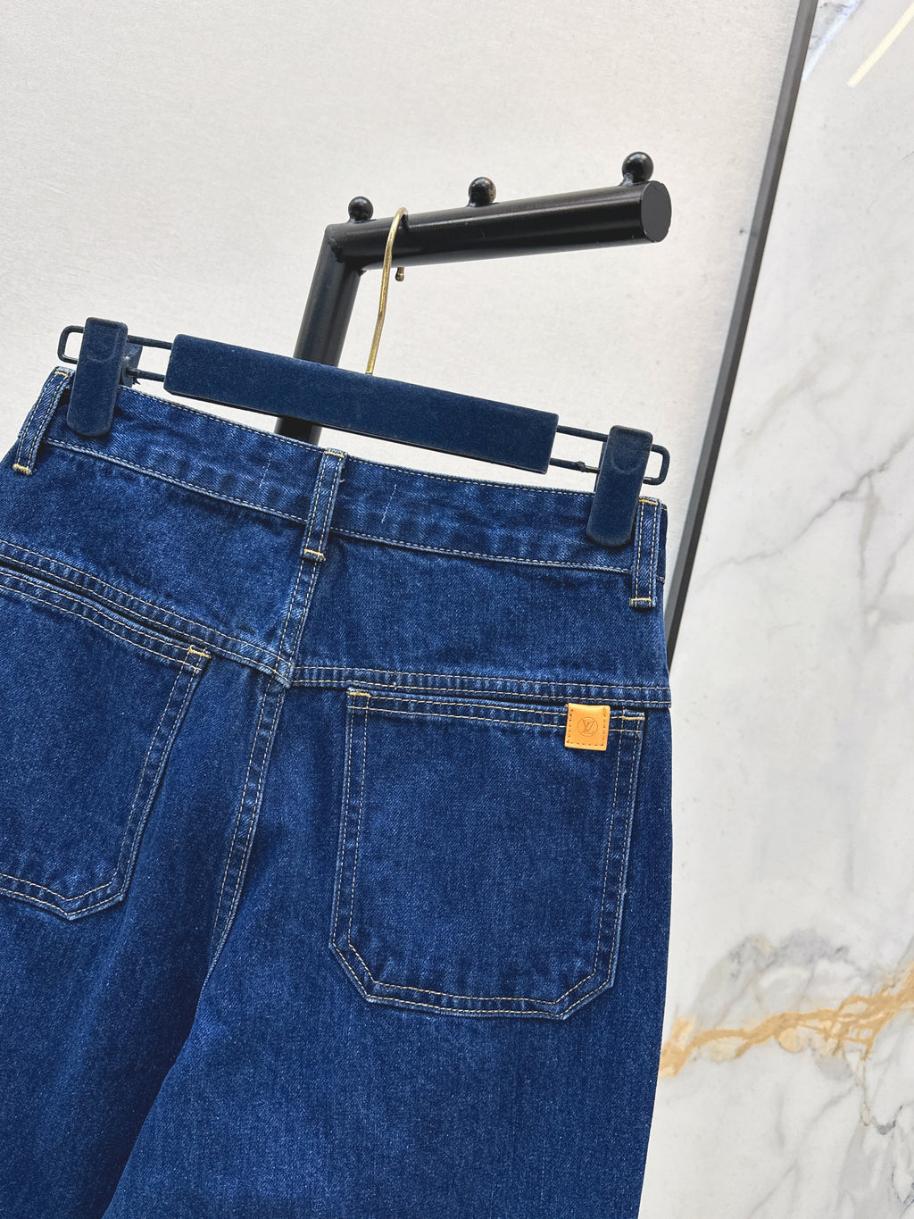 26SS New Arrivals: Washed Raw Denim Paneled Jeans