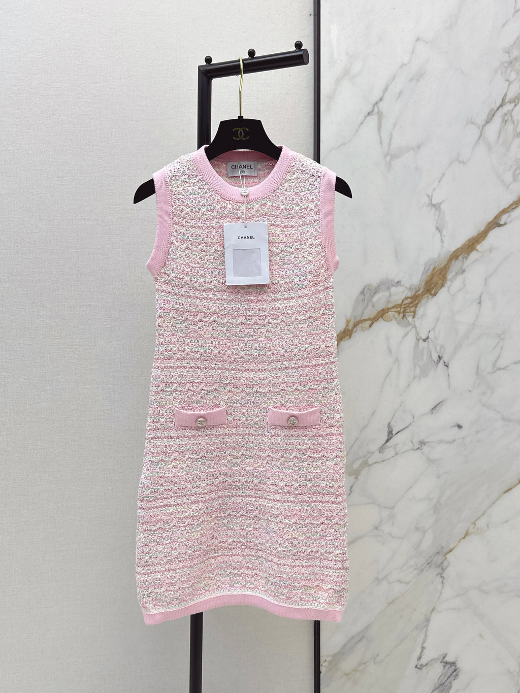26SS New Knitted Vest Dress