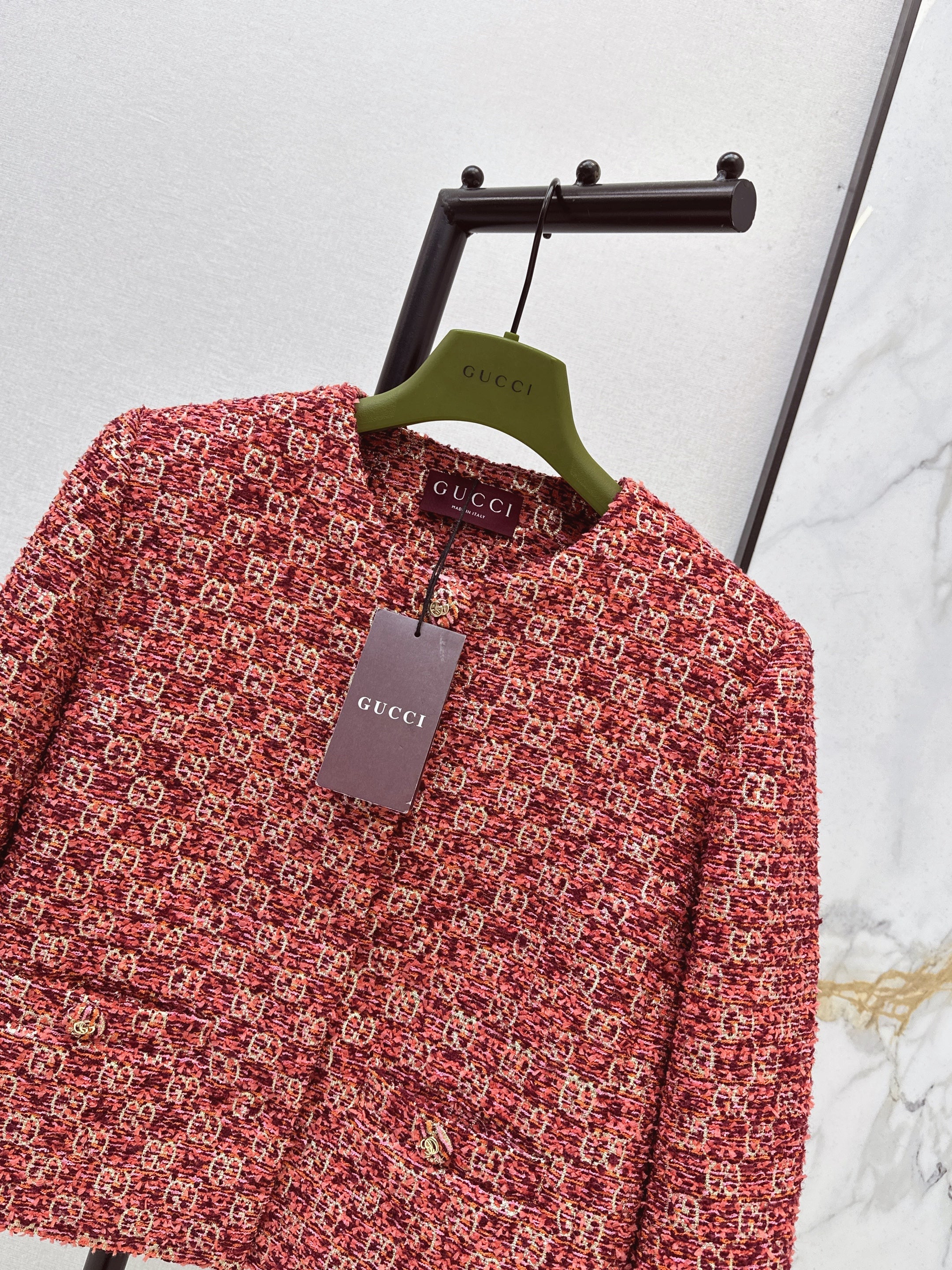 26SS Heavyweight Jacquard Crewneck Cropped Jacket