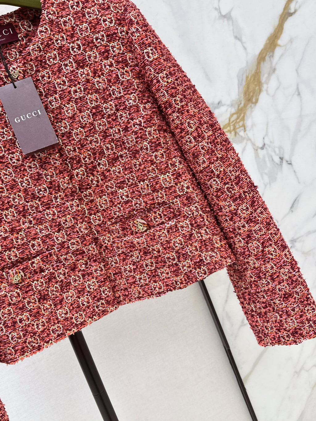 26SS Heavyweight Jacquard Crewneck Cropped Jacket