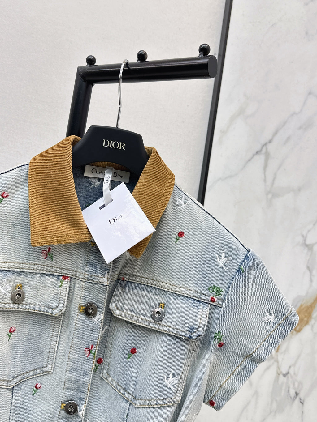 26SS Heavyweight Embroidered Denim Dress