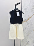 26SS Black & White Color-block Sleeveless Dress