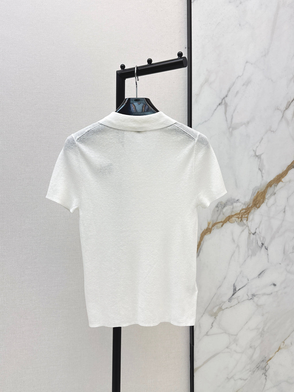 26SS Embroidered-Trim Collared Knit Sweater