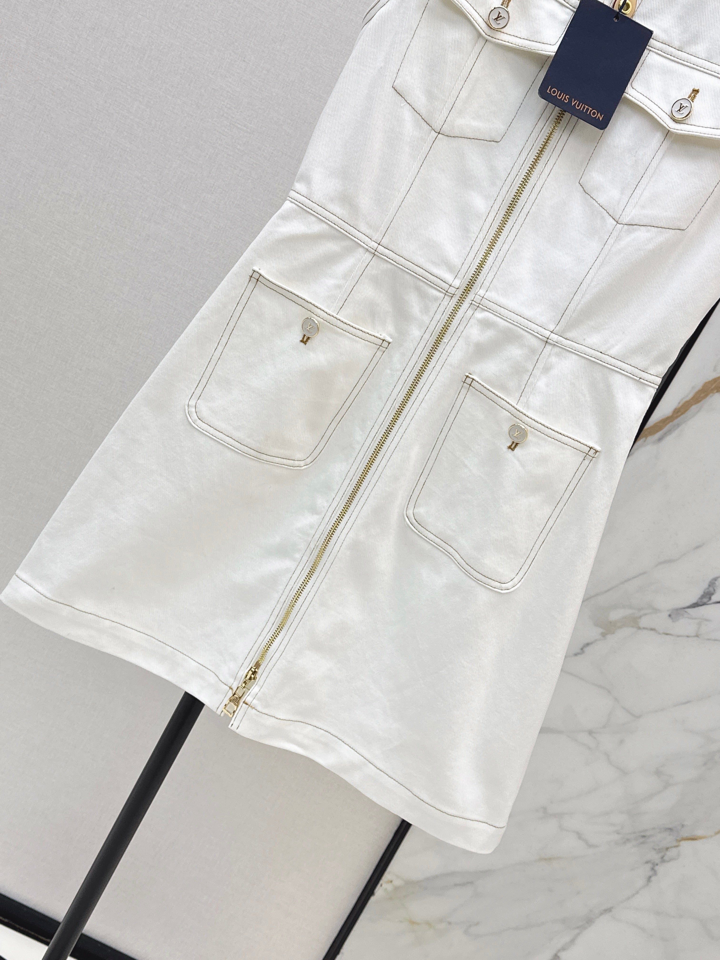 26SS Contrast Stitching Sleeveless Dress