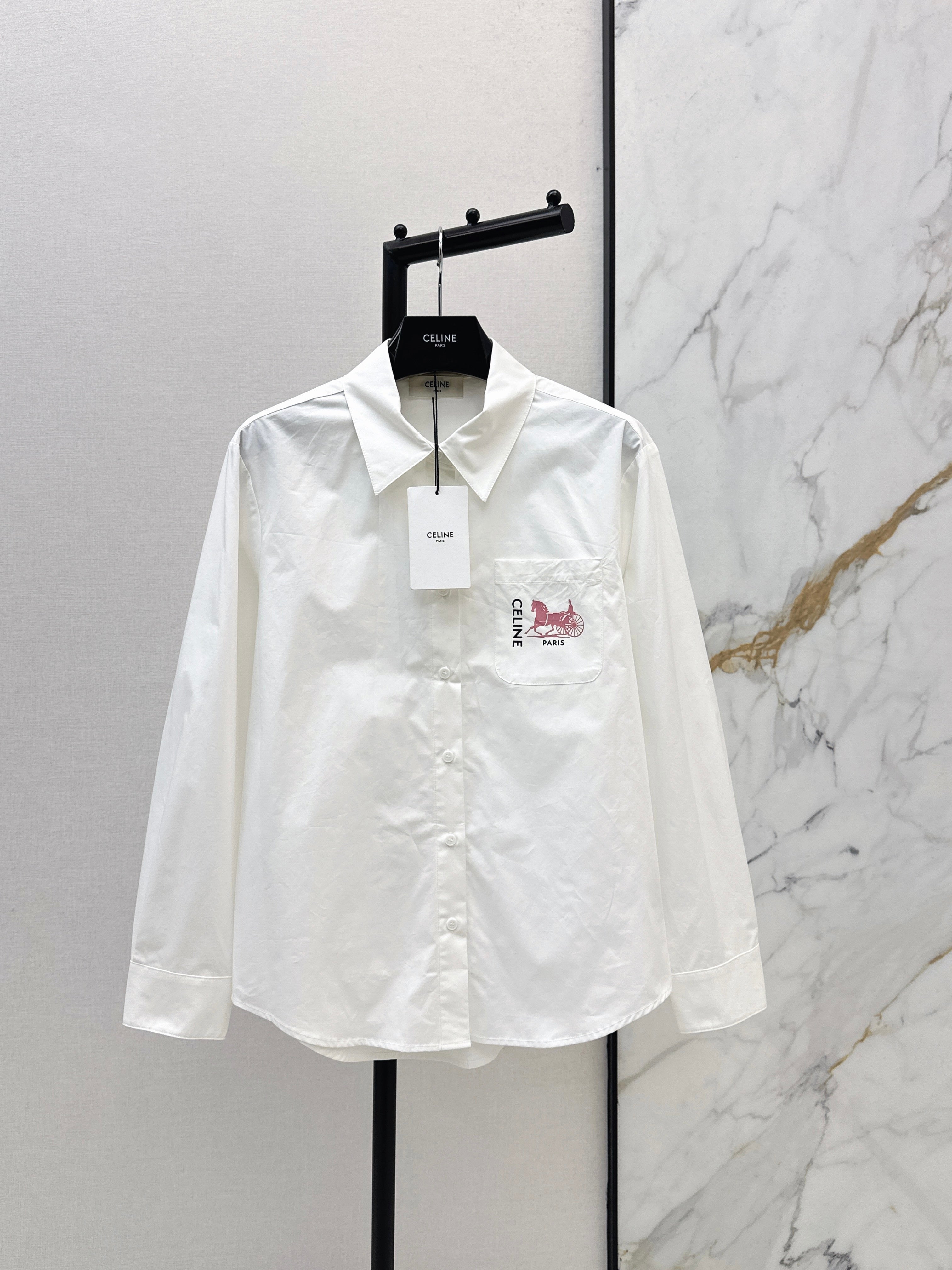 26SS New Carriage-Embroidered Shirt