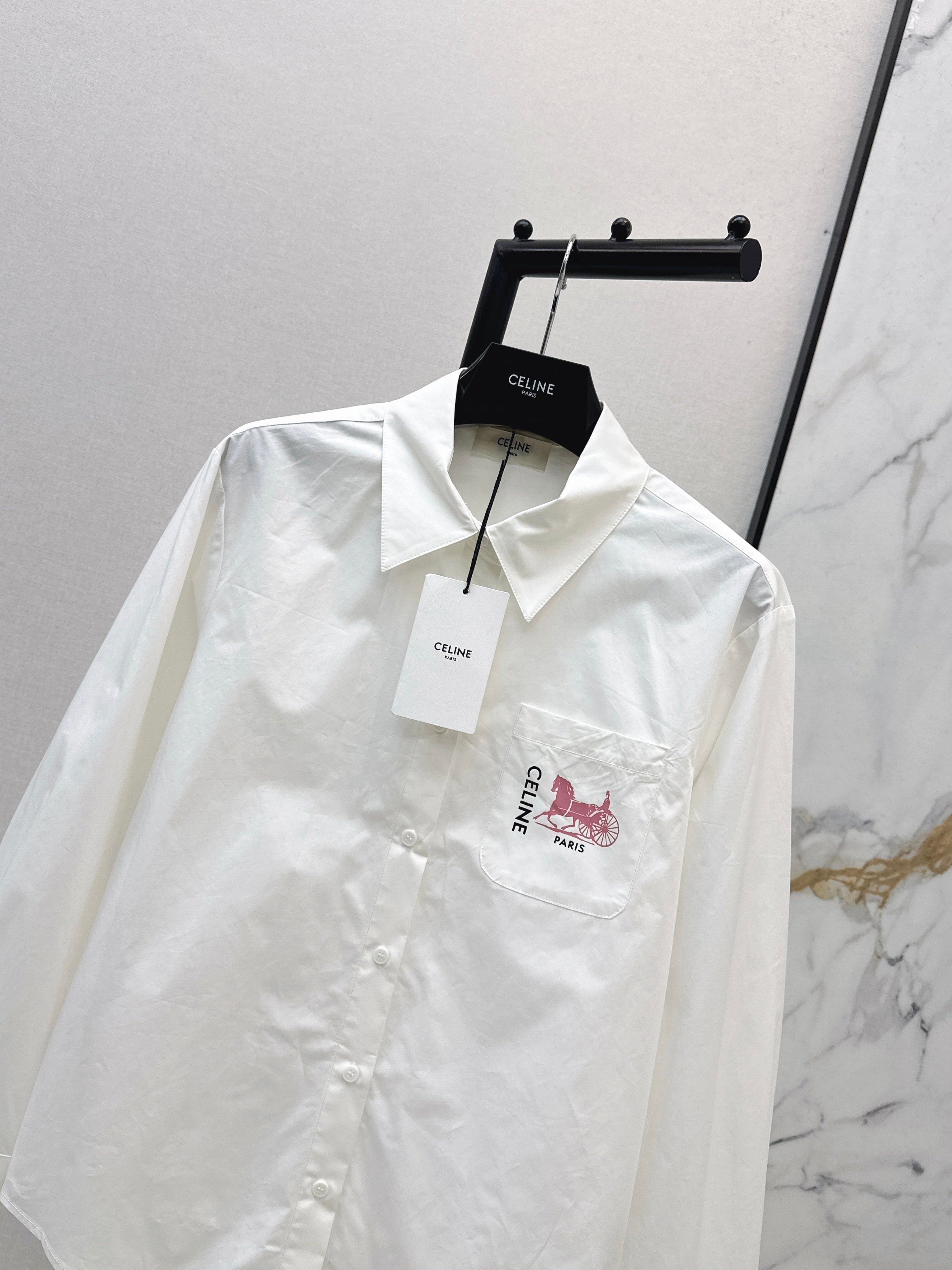 26SS New Carriage-Embroidered Shirt