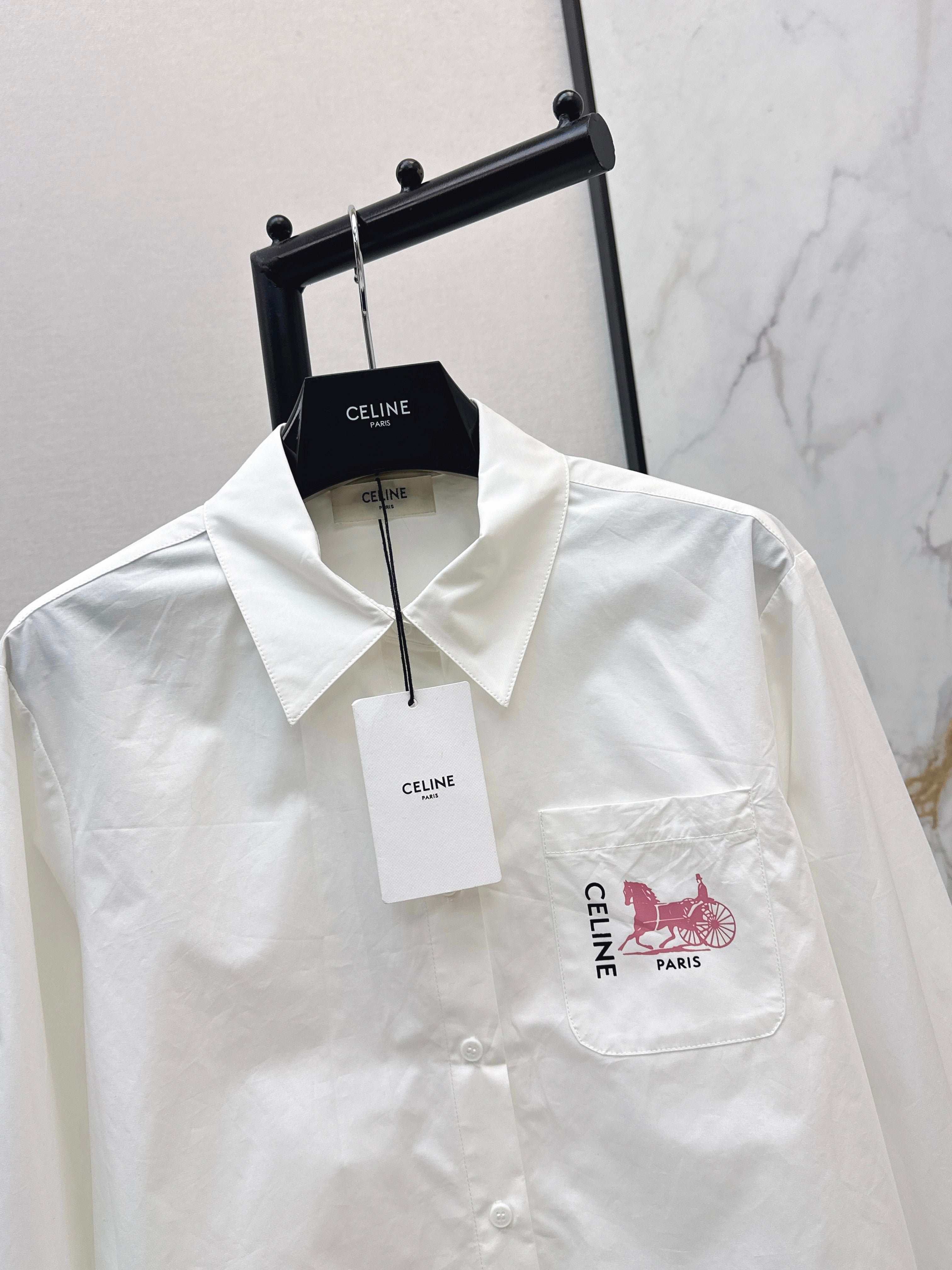 26SS New Carriage-Embroidered Shirt