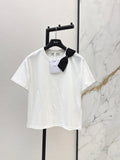 26SS Short-Sleeve T-Shirt with 3D Bow Embellishment