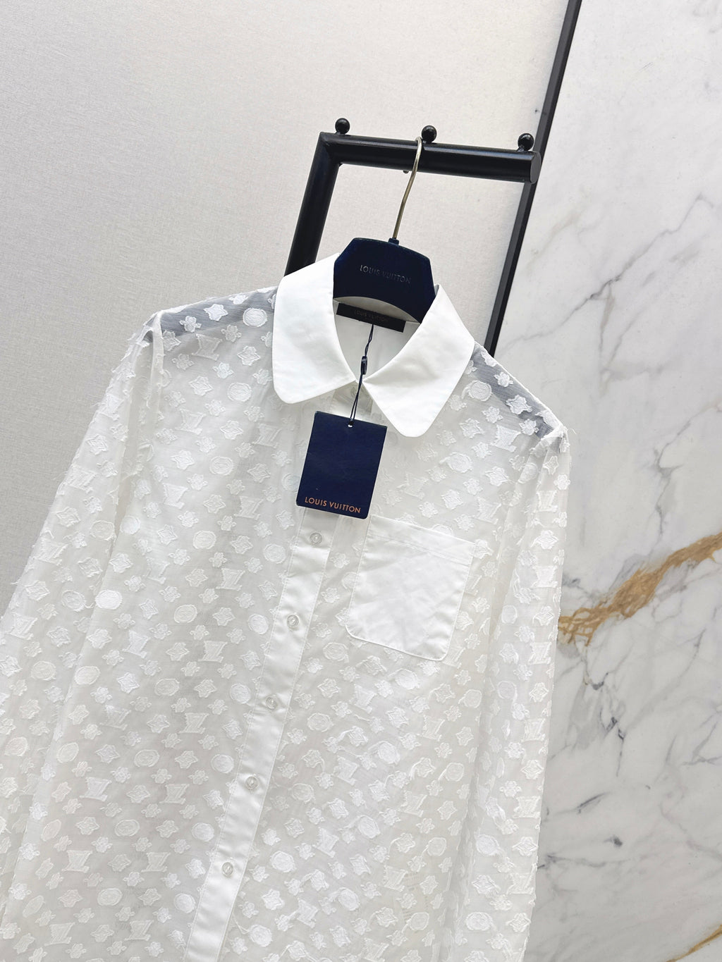 26SS Jacquard Fabric Shirt, Slightly Sheer