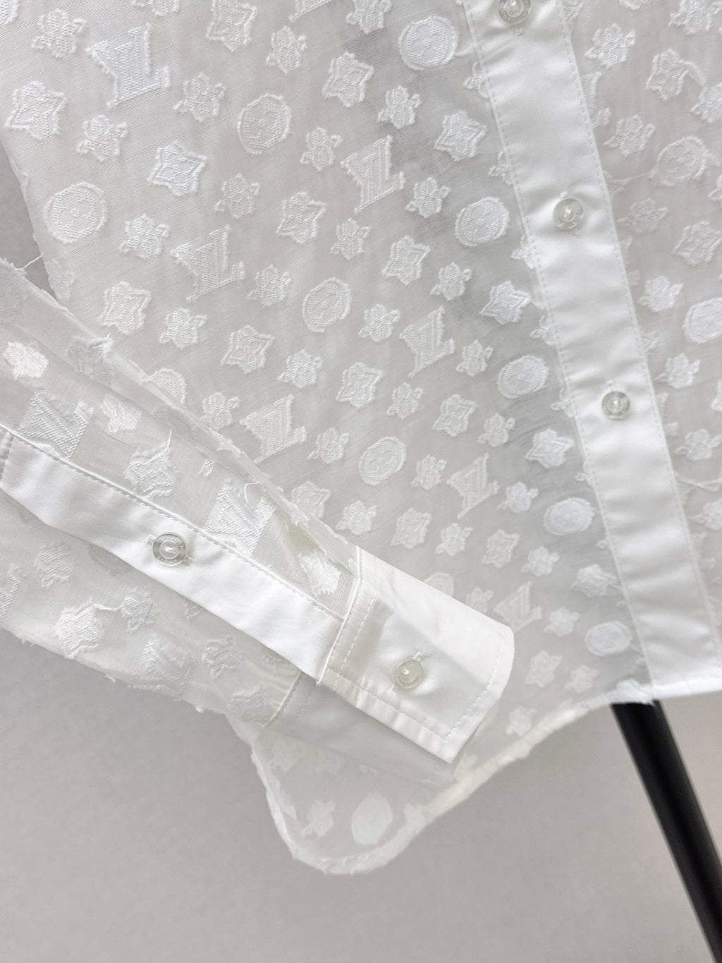 26SS Jacquard Fabric Shirt, Slightly Sheer