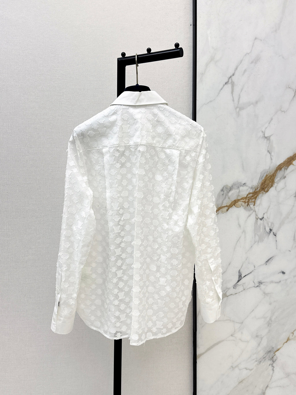26SS Jacquard Fabric Shirt, Slightly Sheer