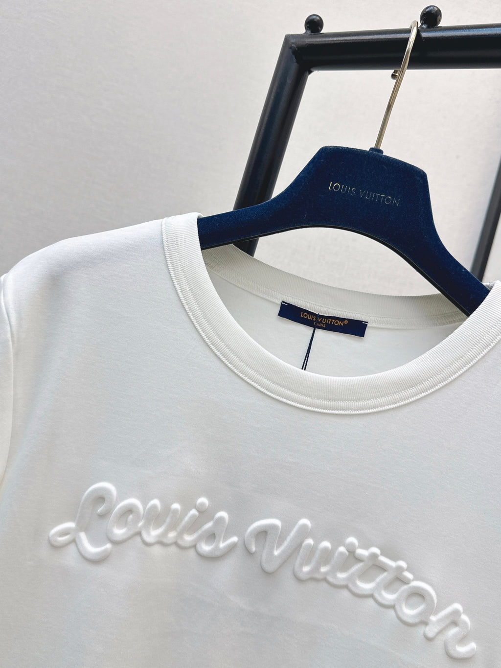 26SS New Style 3D Embossed Letter White T-Shirt