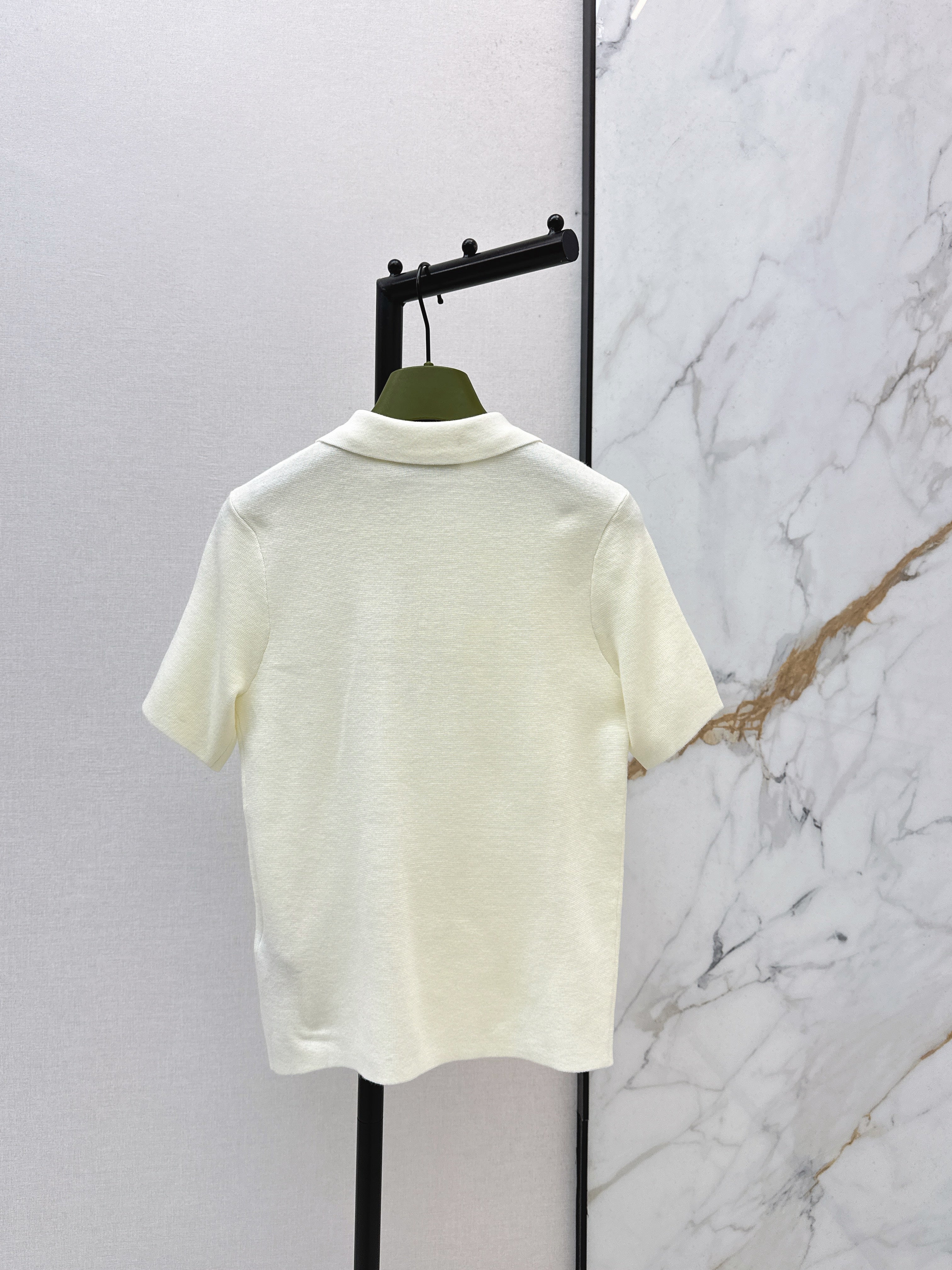 26SS Spring/Summer Newest Polo Collar Knit Sweater with Embroidery