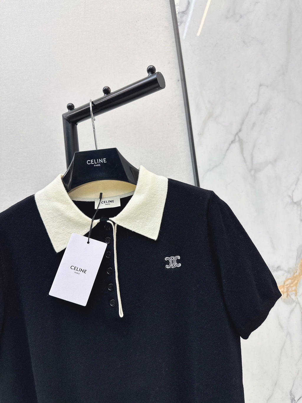26SS New Color Block Collar Polo Short-Sleeve Top