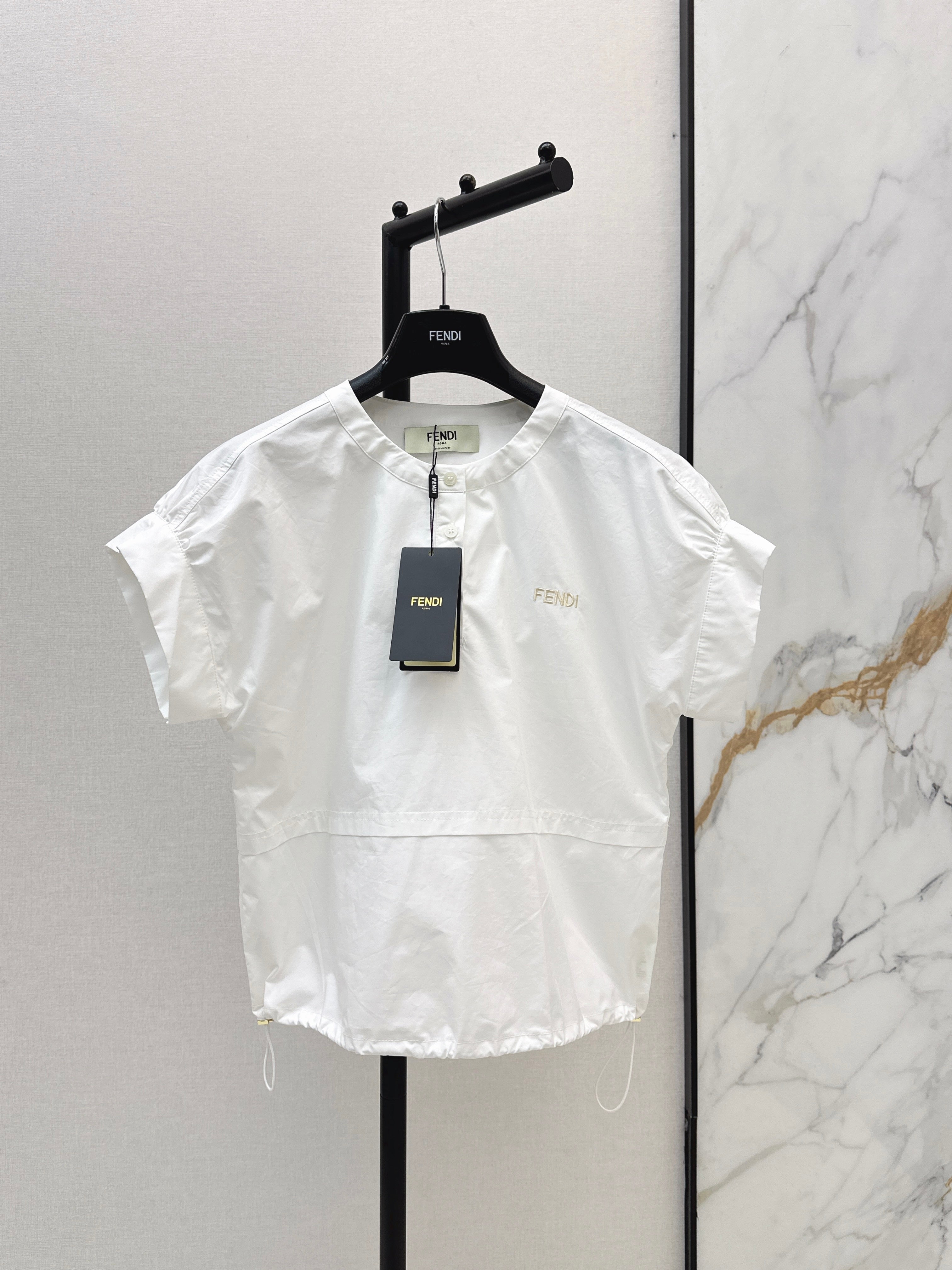 26SS New Drop-Shoulder Design Letter Embroidered Shirt