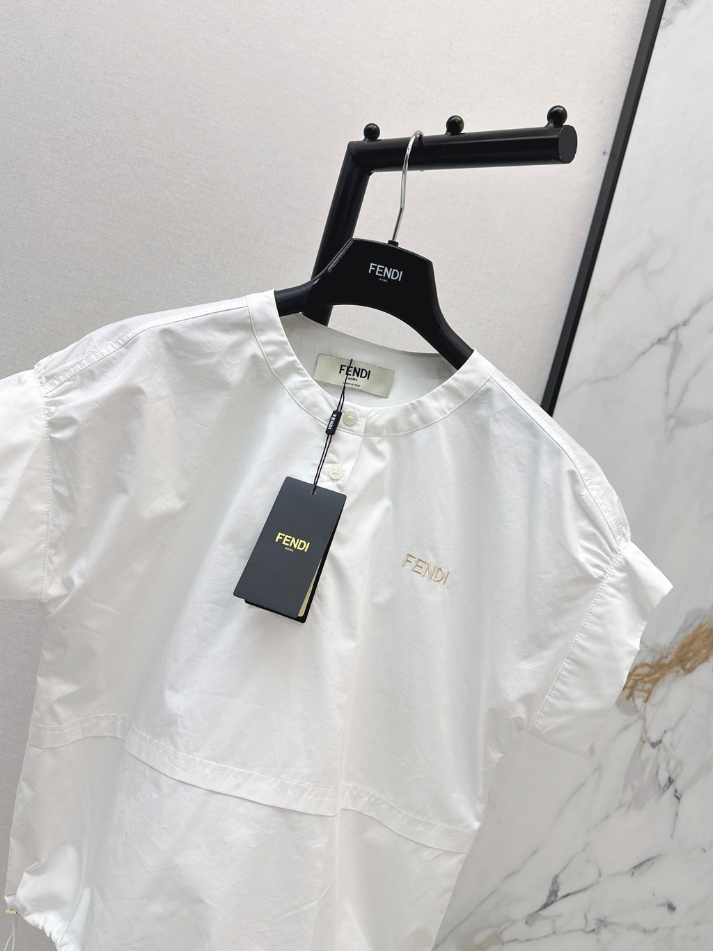 26SS New Drop-Shoulder Design Letter Embroidered Shirt