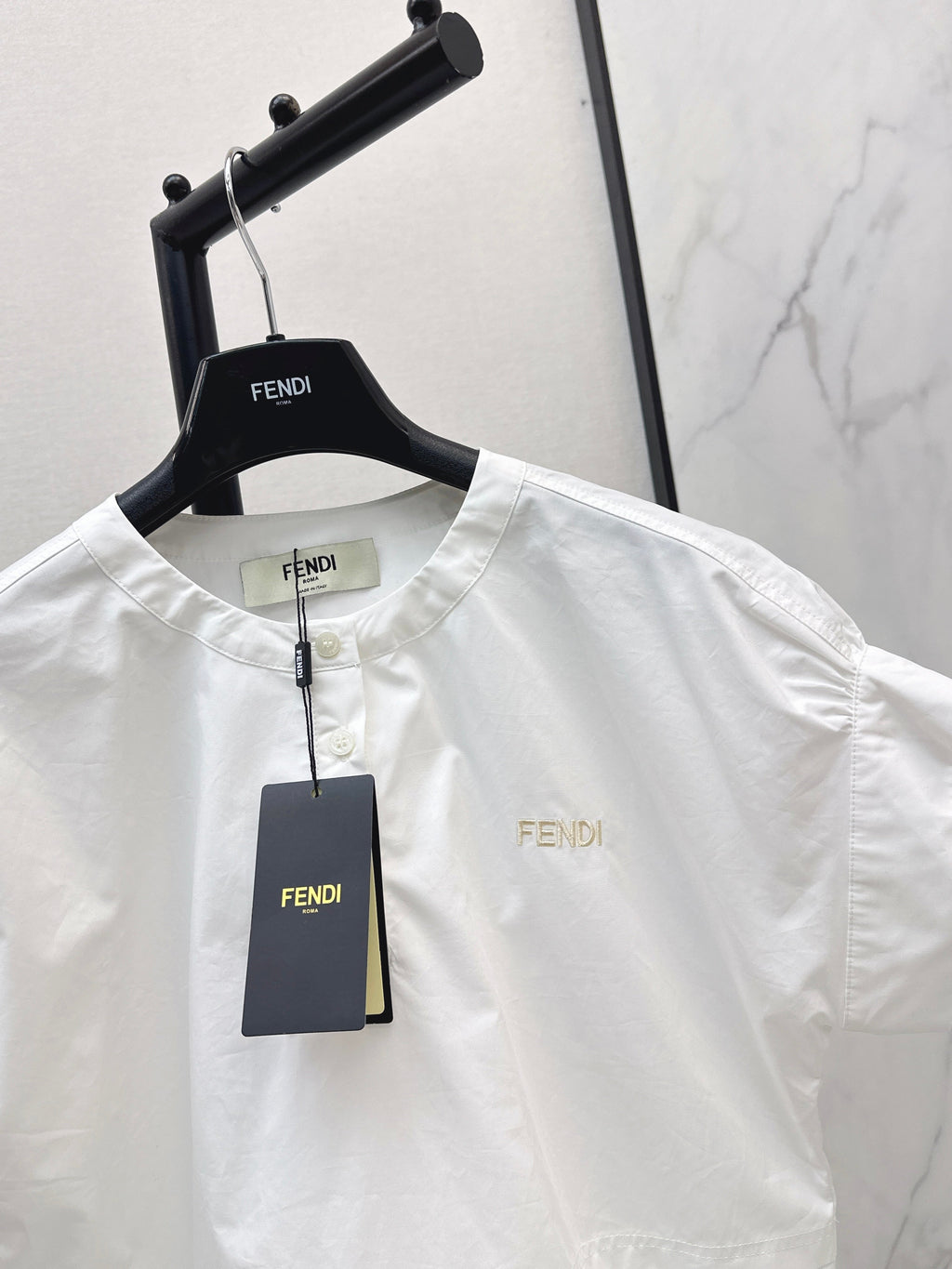 26SS New Drop-Shoulder Design Letter Embroidered Shirt