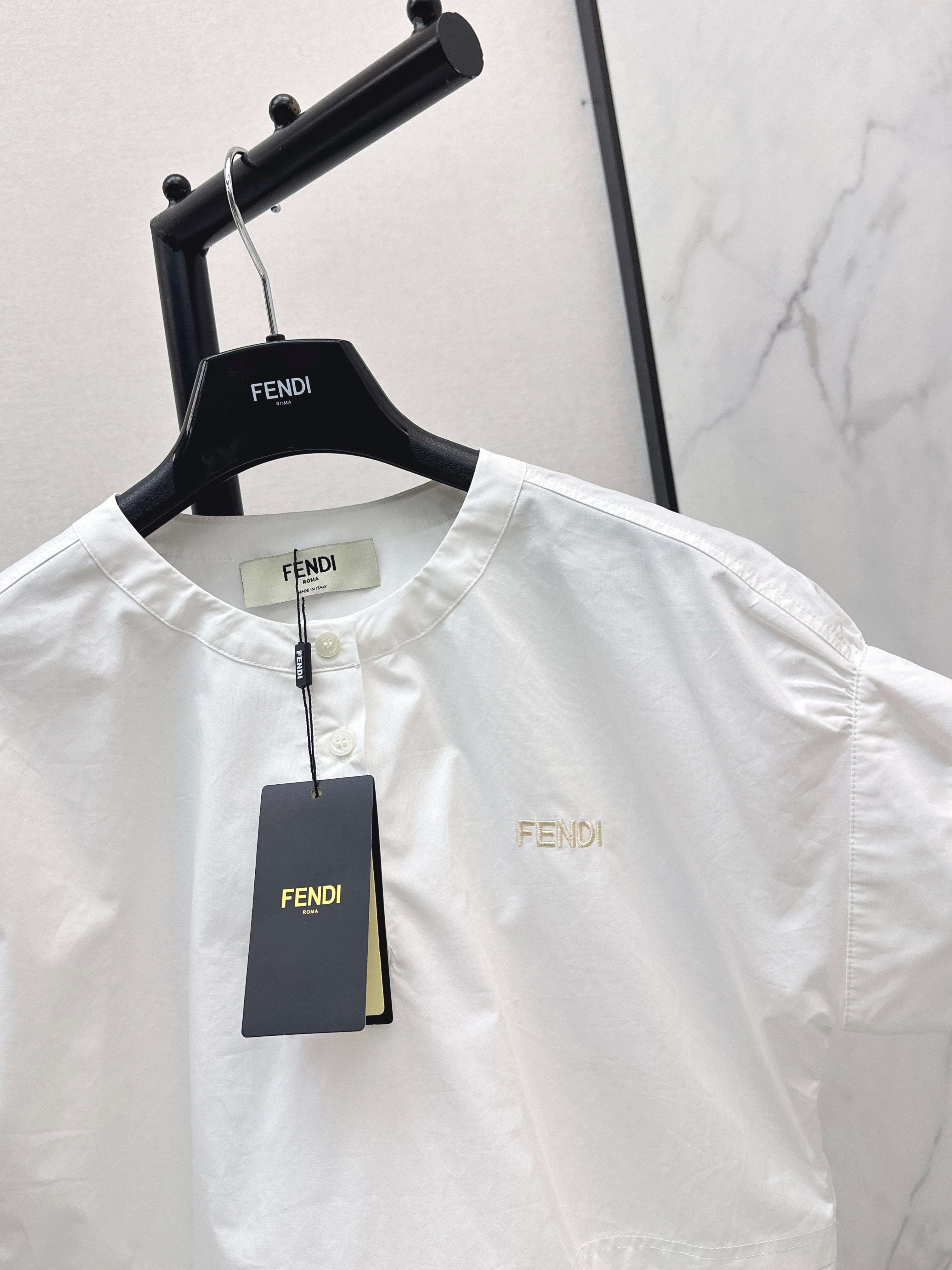 26SS New Drop-Shoulder Design Letter Embroidered Shirt