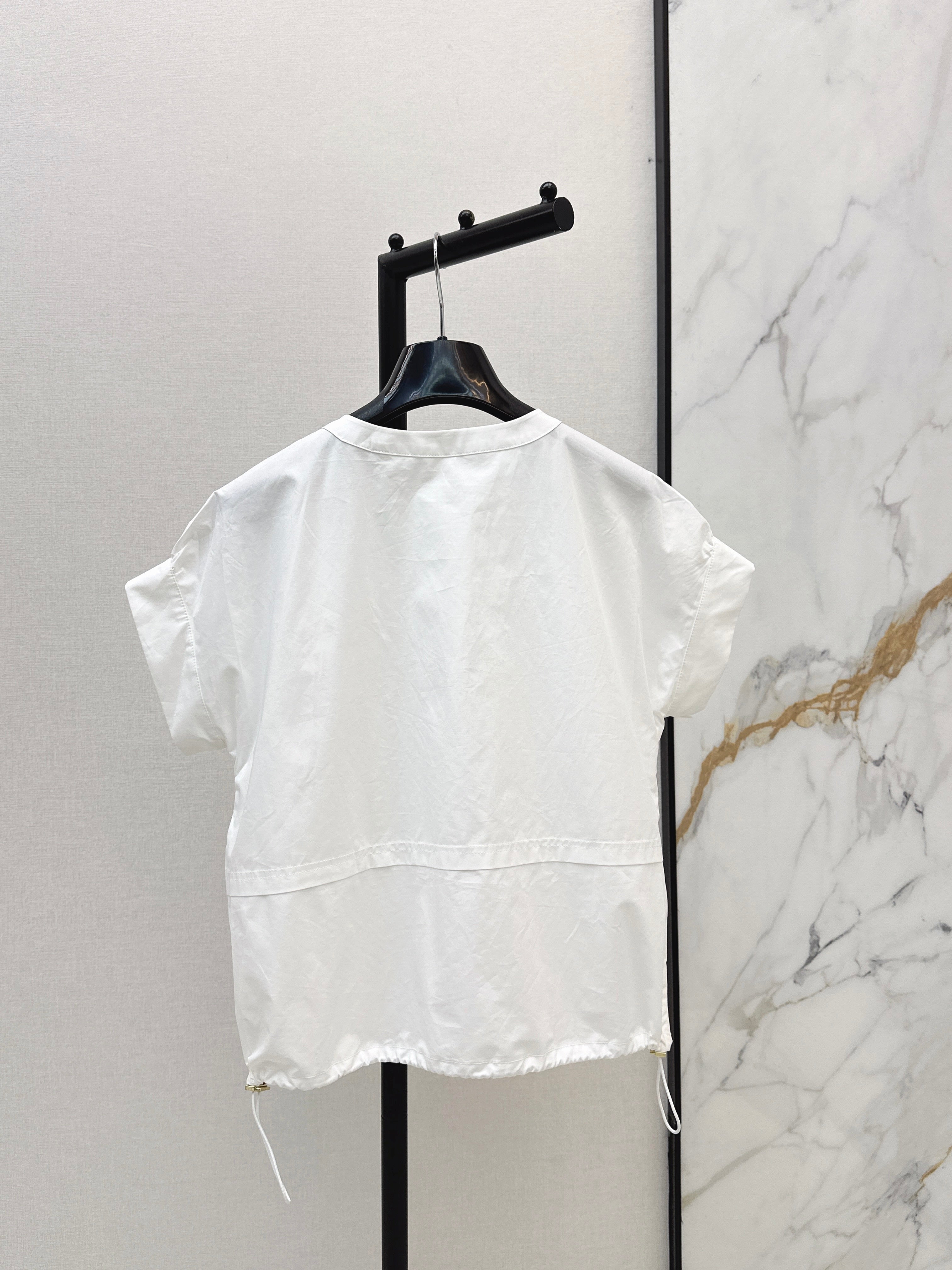 26SS New Drop-Shoulder Design Letter Embroidered Shirt