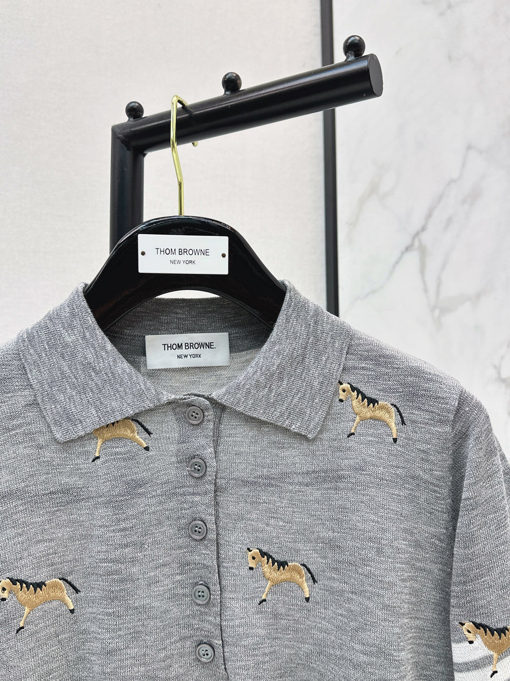 26SS NEW Puppy Embroidery Slim Fit Short Sleeve Knit Sweater
