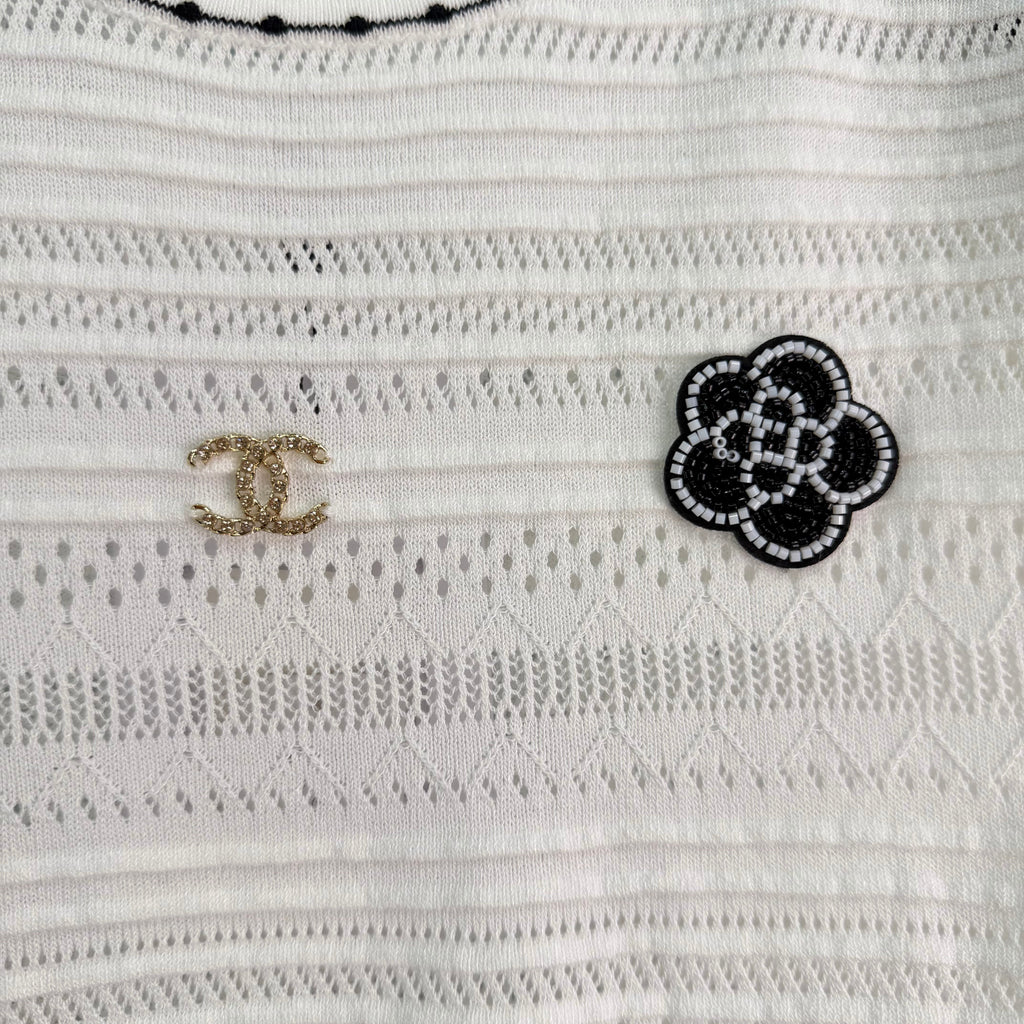 26SS NEW Camellia Hollow-Out Knit Short-Sleeve