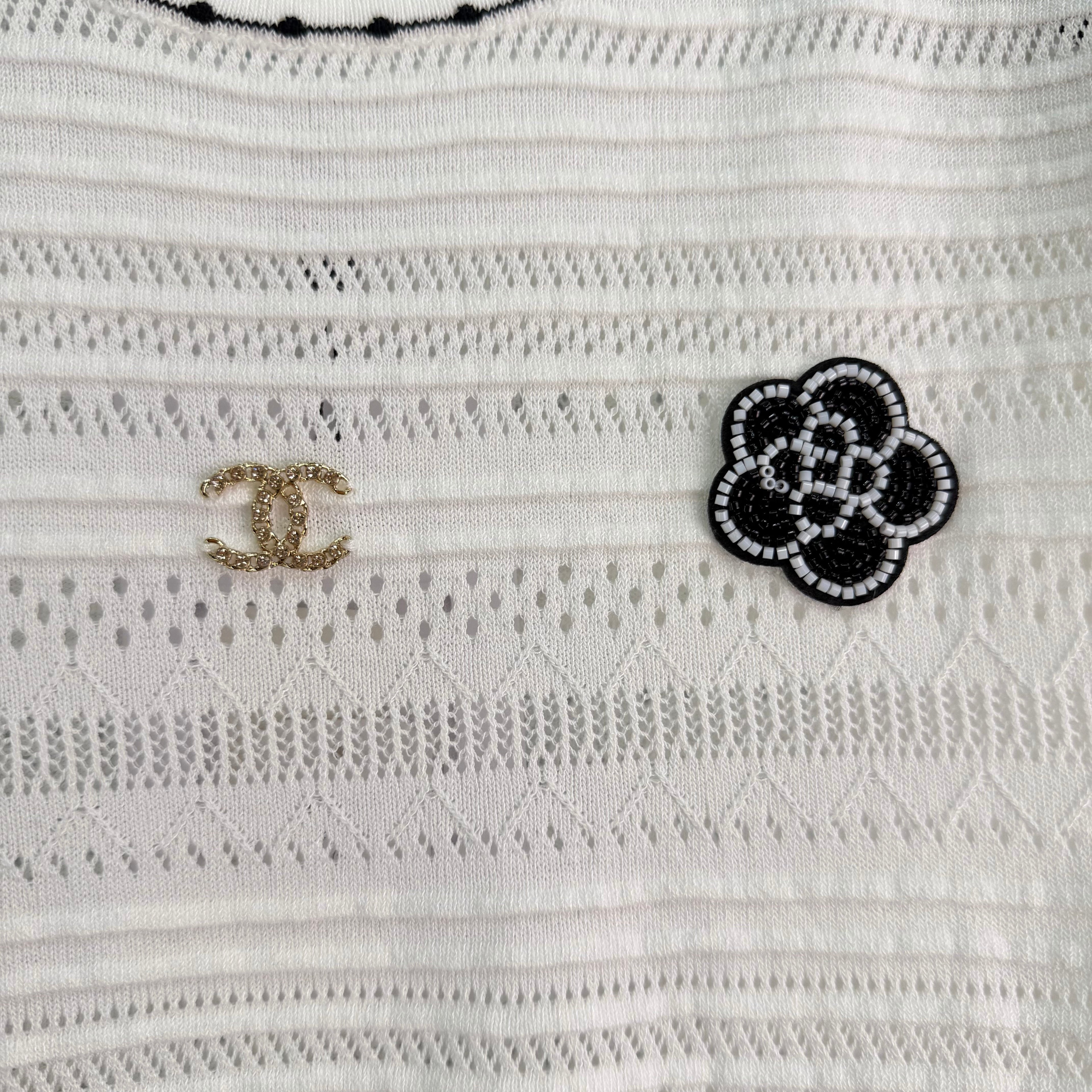 26SS NEW Camellia Hollow-Out Knit Short-Sleeve