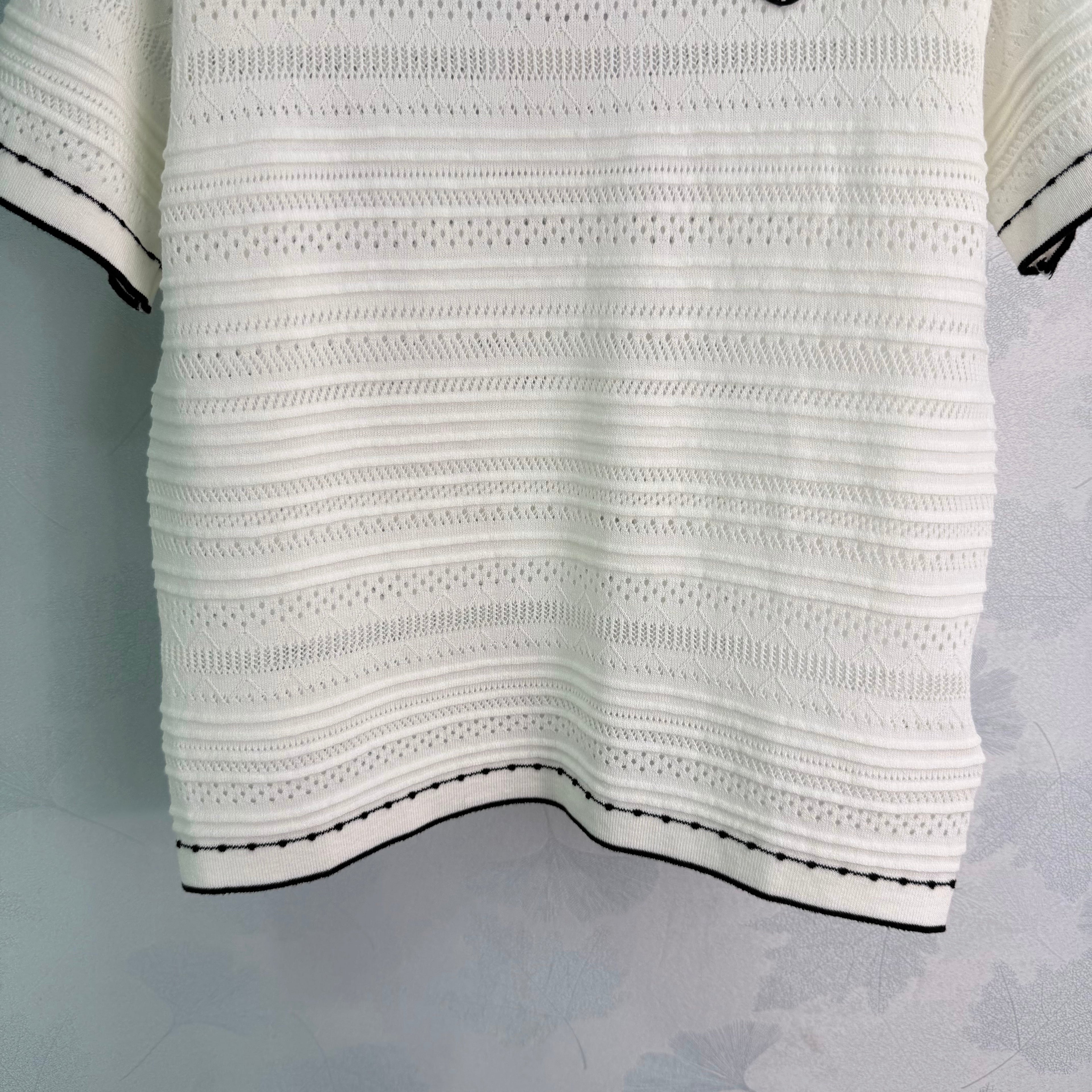 26SS NEW Camellia Hollow-Out Knit Short-Sleeve