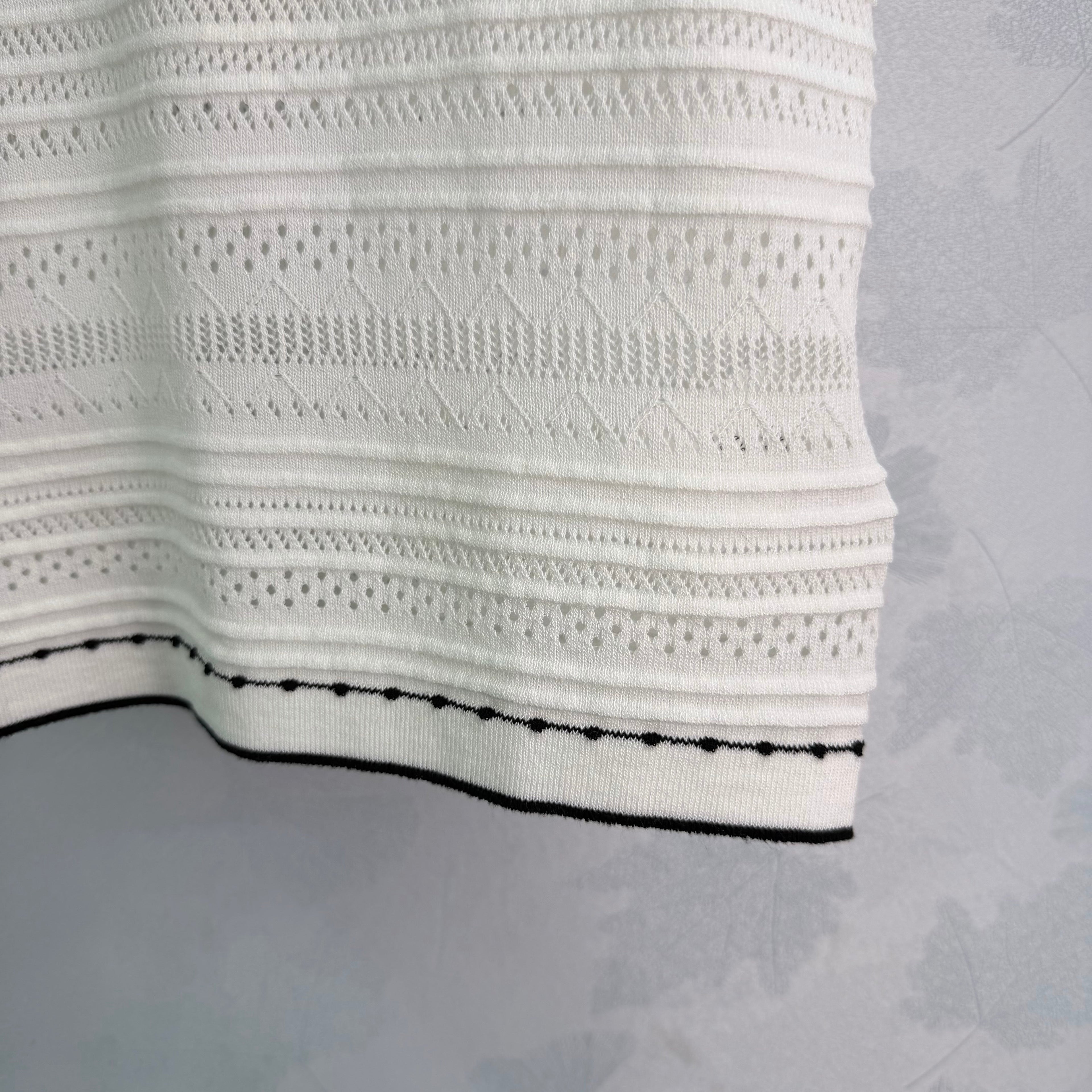 26SS NEW Camellia Hollow-Out Knit Short-Sleeve
