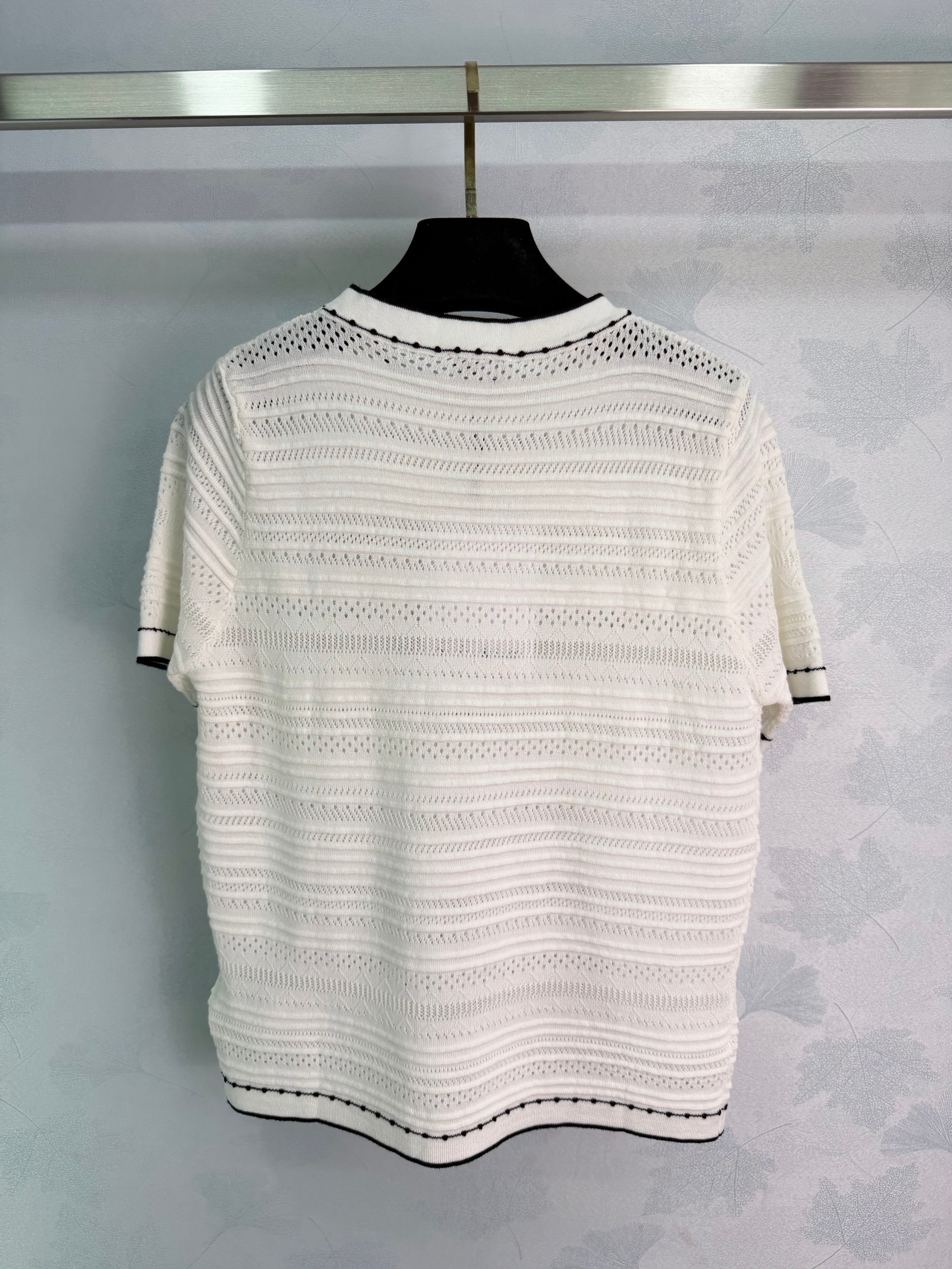 26SS NEW Camellia Hollow-Out Knit Short-Sleeve