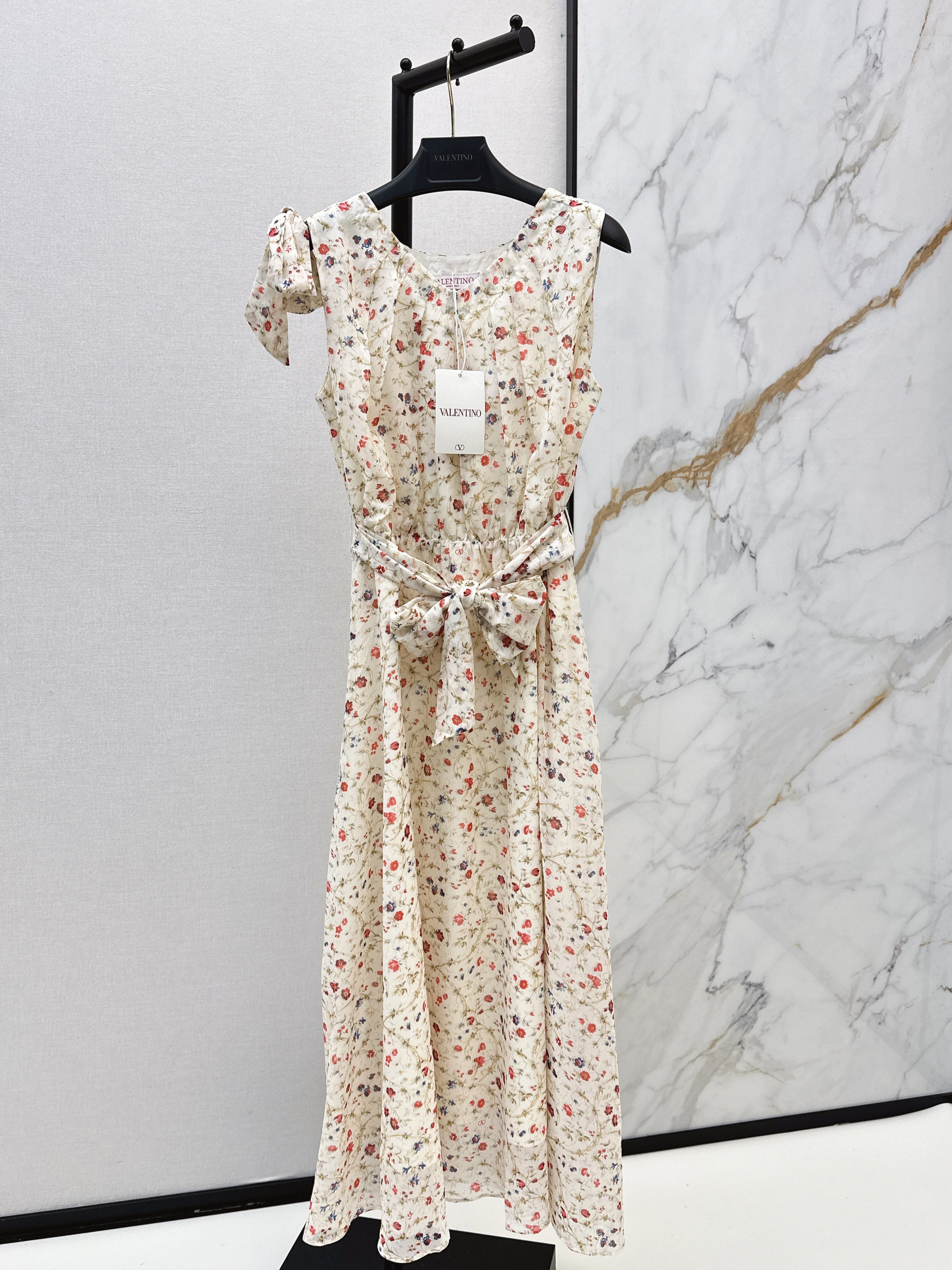 26SS New Fresh Pastoral Style Sleeveless Printed Dress