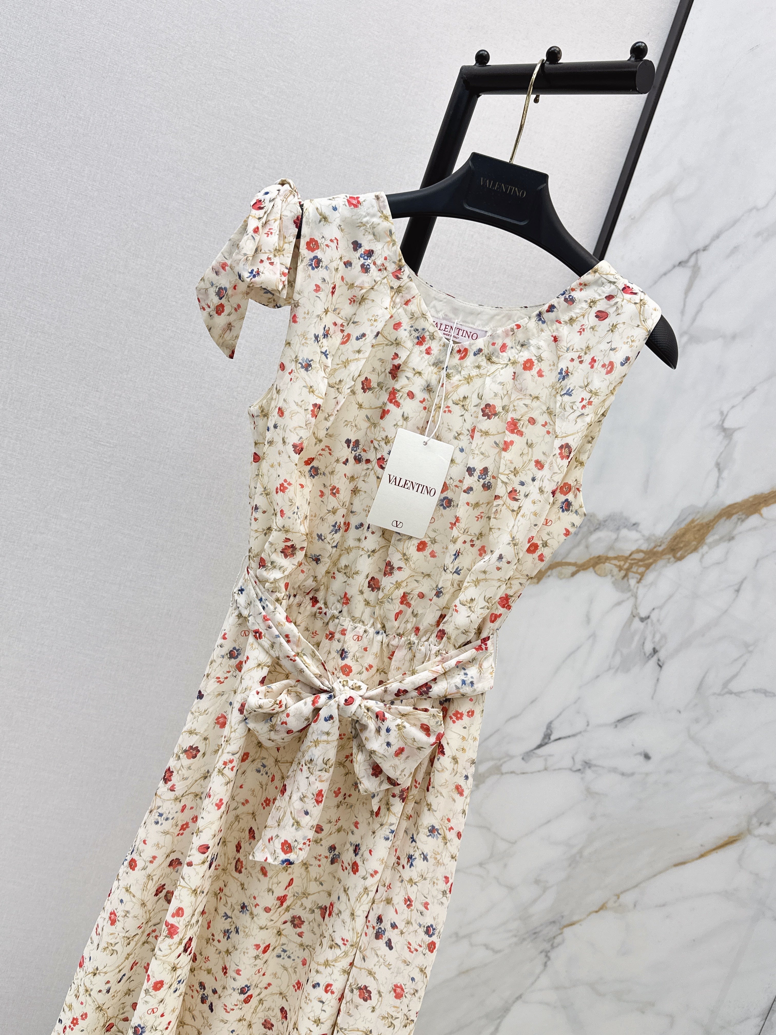 26SS New Fresh Pastoral Style Sleeveless Printed Dress