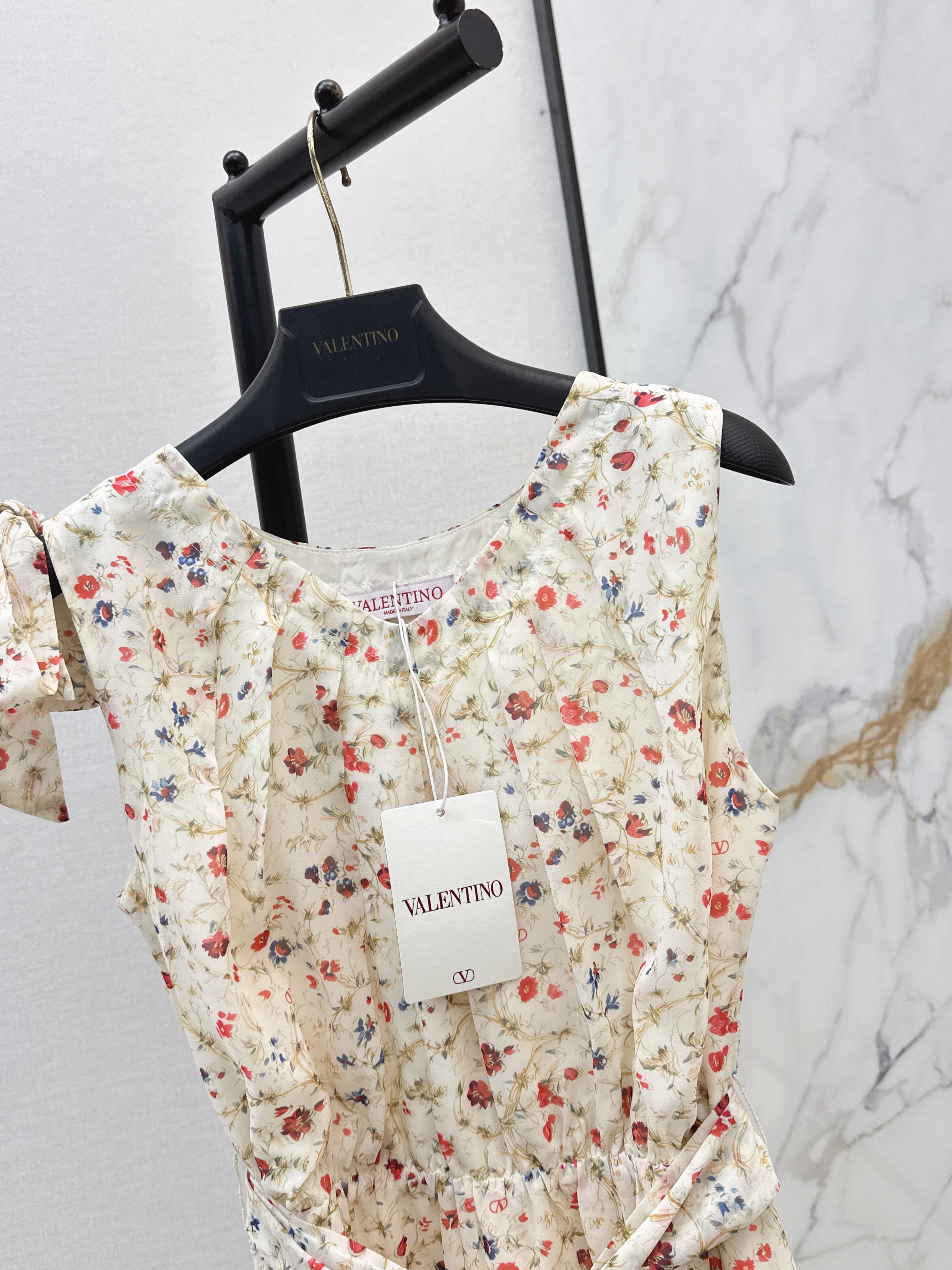 26SS New Fresh Pastoral Style Sleeveless Printed Dress