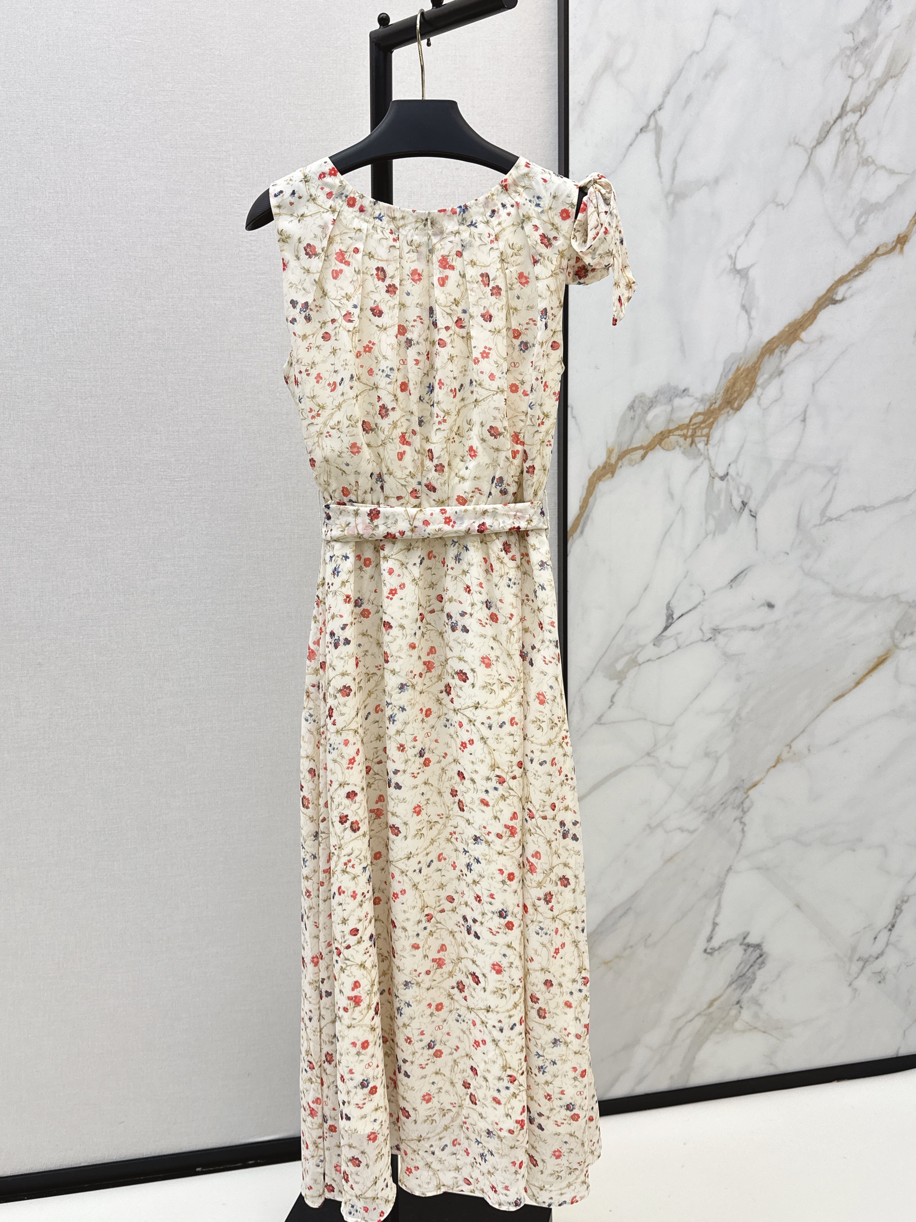 26SS New Fresh Pastoral Style Sleeveless Printed Dress