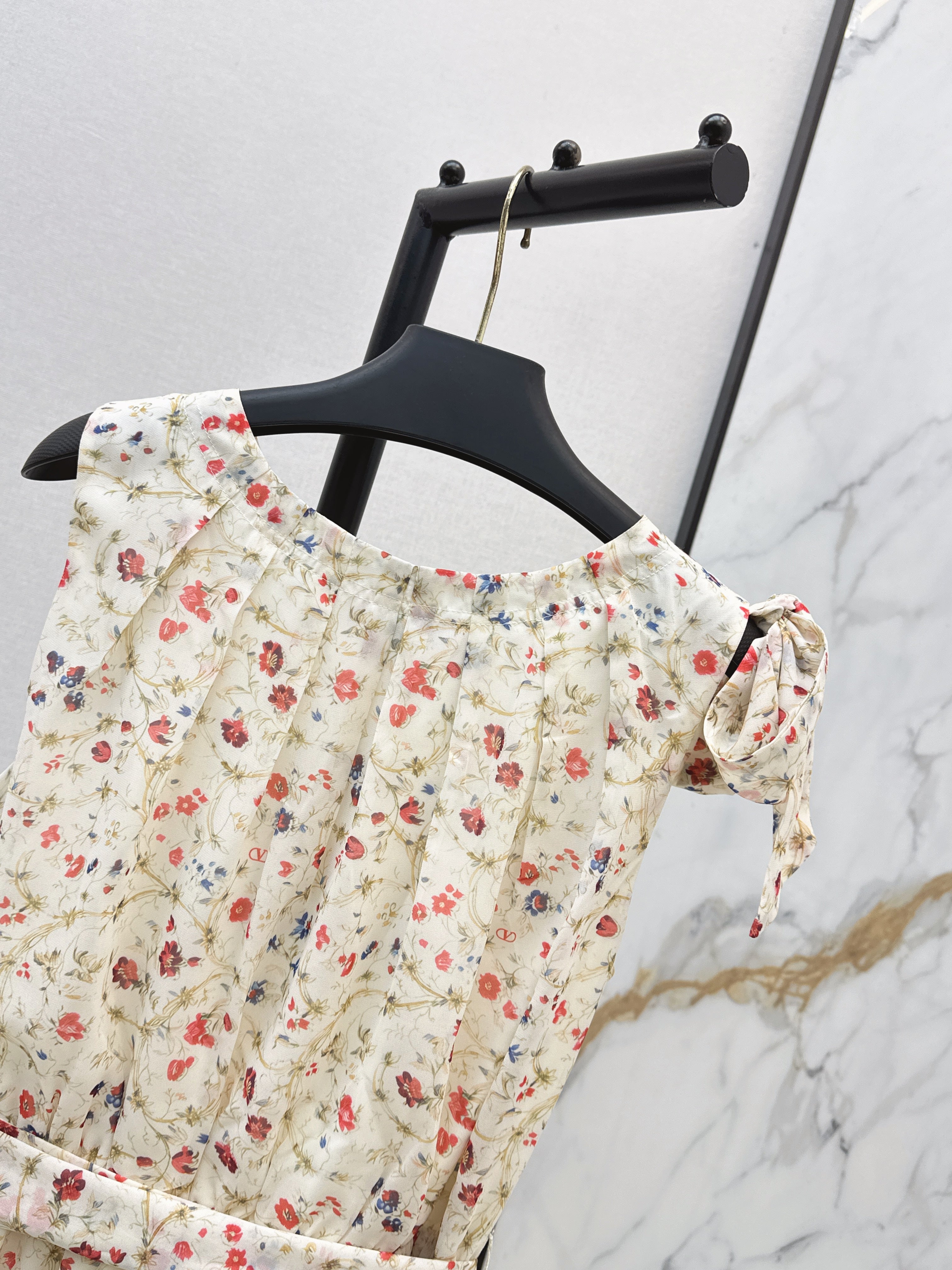 26SS New Fresh Pastoral Style Sleeveless Printed Dress