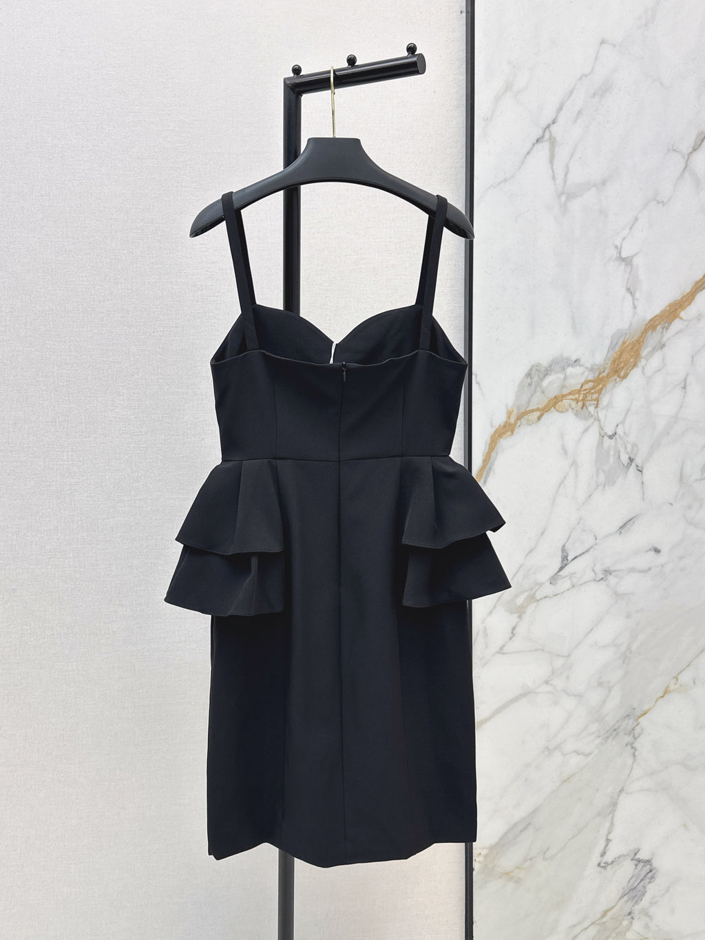 26SS New Elegant Hepburn-Style Black Slip Dress