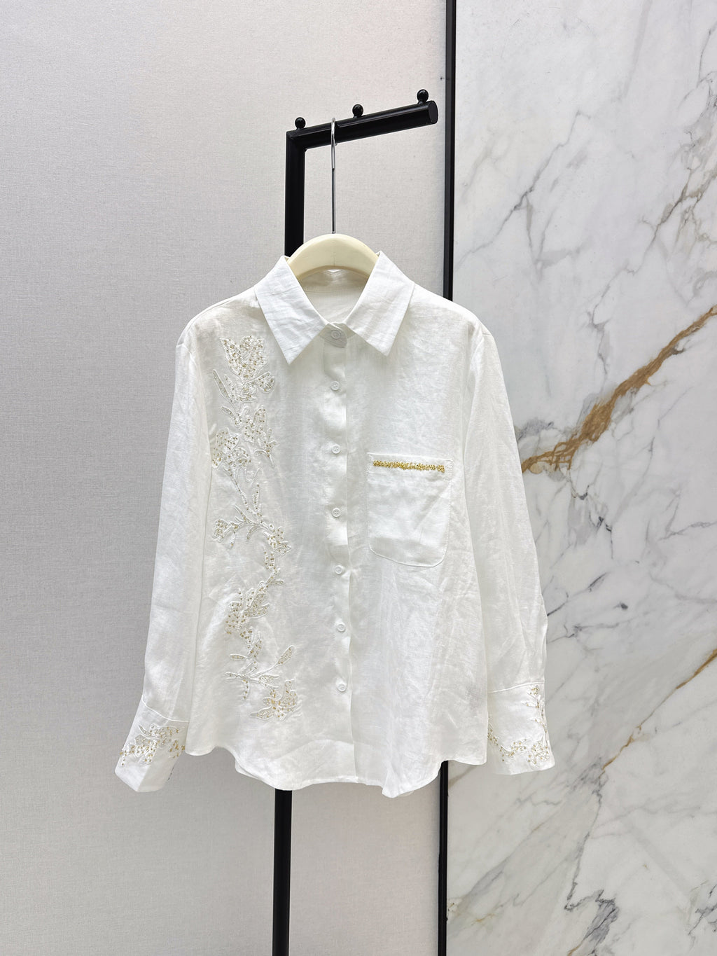 26SS New Heavyweight Embroidered and Beaded Shirt