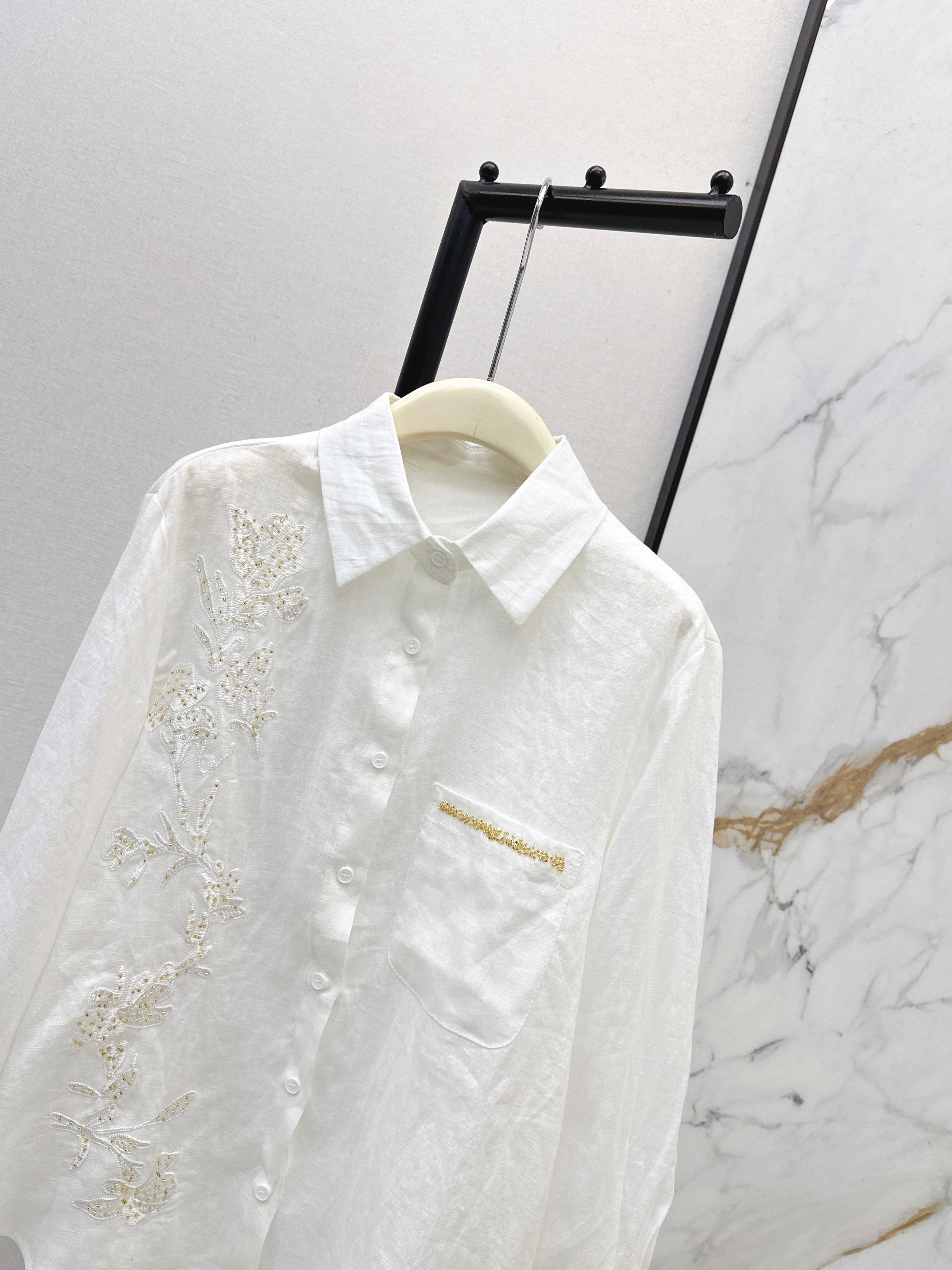 26SS New Heavyweight Embroidered and Beaded Shirt