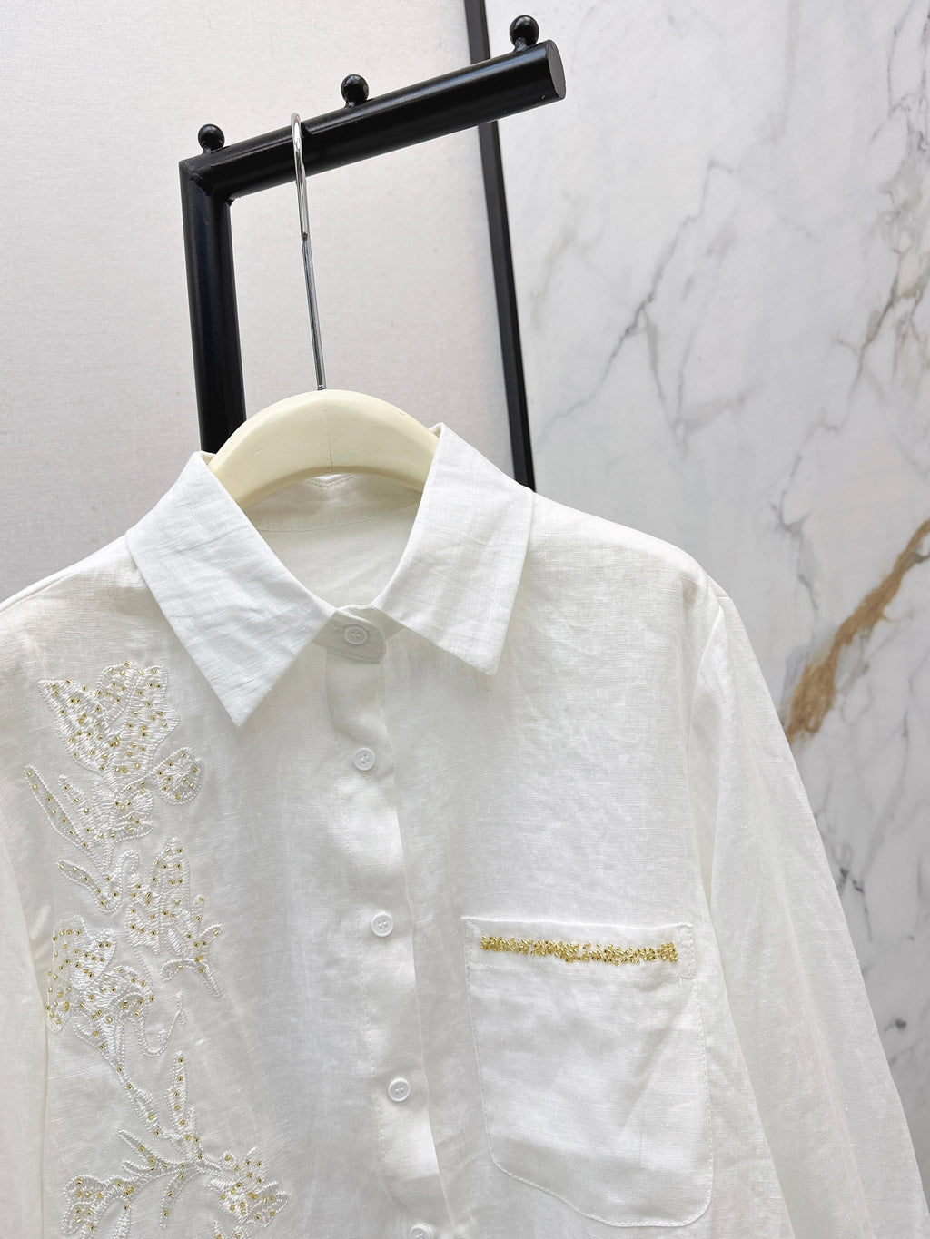 26SS New Heavyweight Embroidered and Beaded Shirt