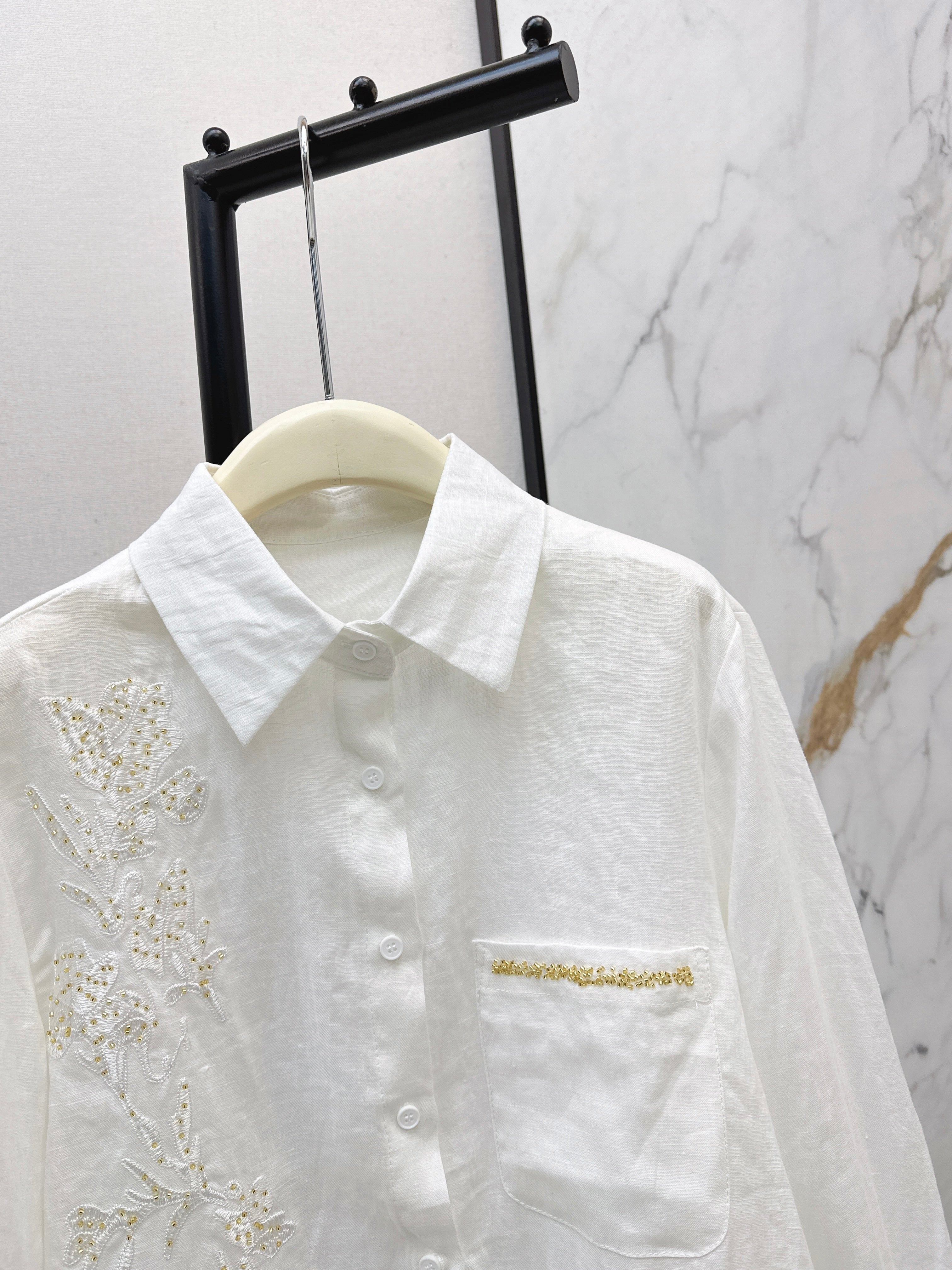 26SS New Heavyweight Embroidered and Beaded Shirt