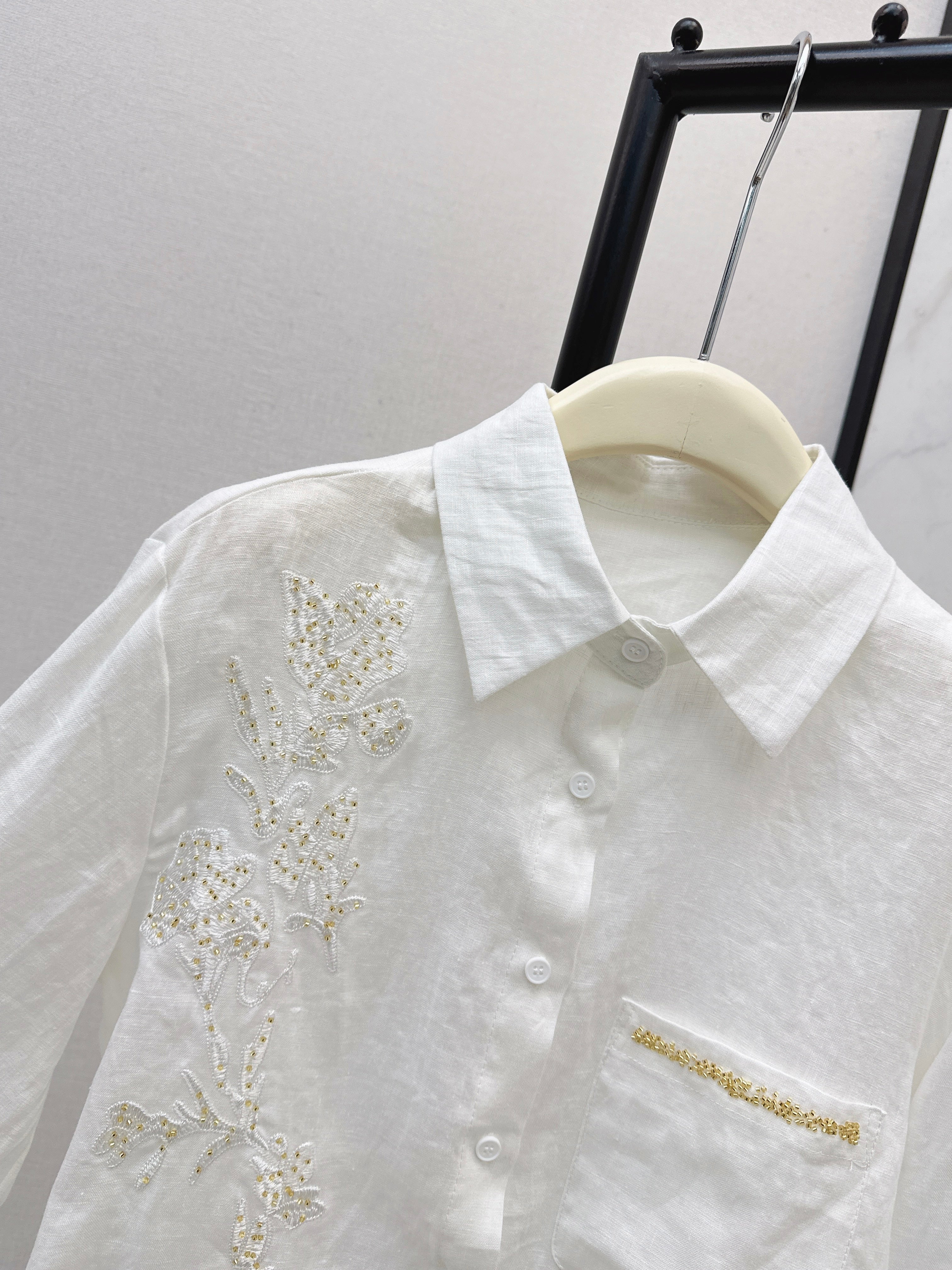 26SS New Heavyweight Embroidered and Beaded Shirt