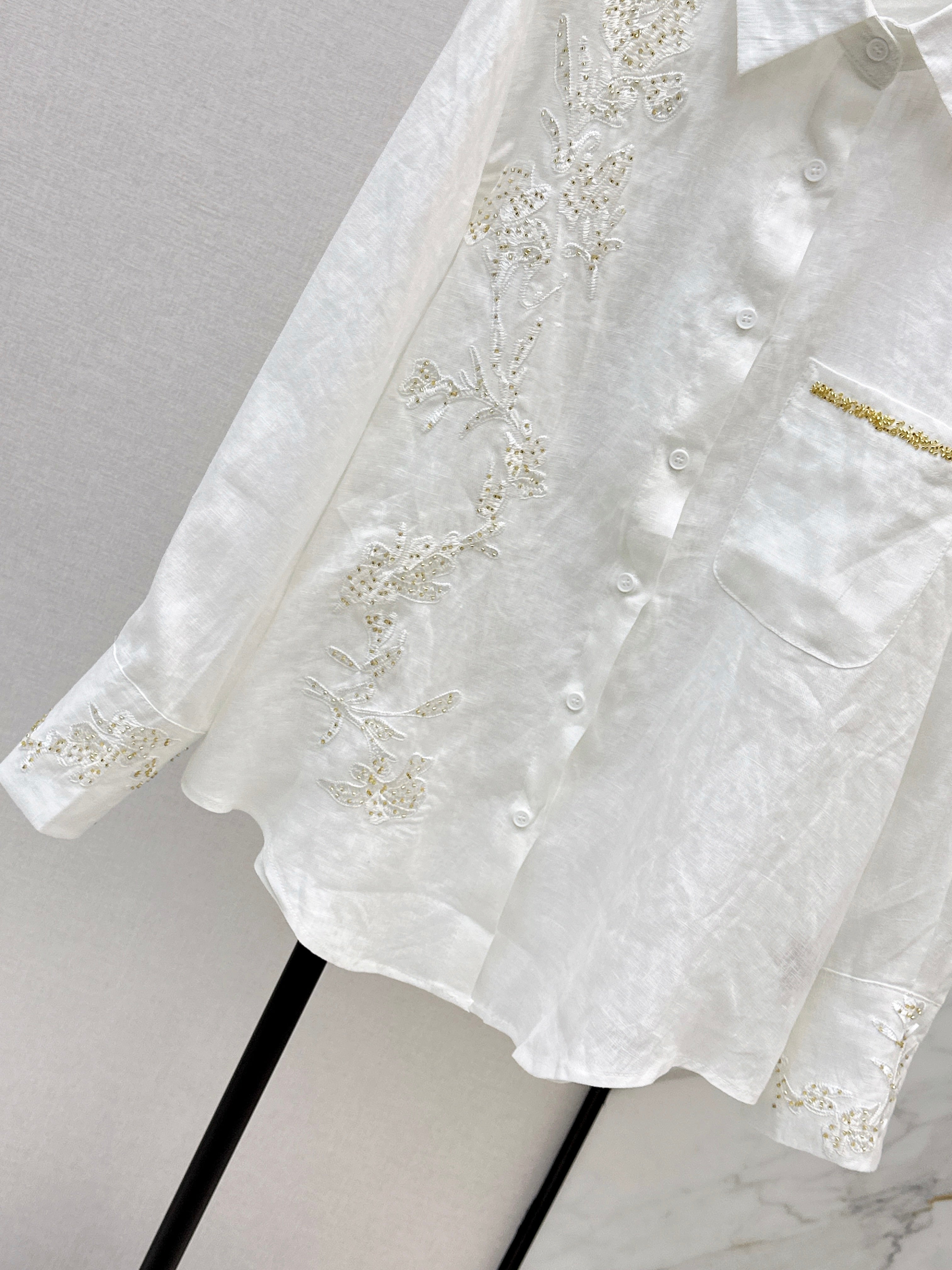 26SS New Heavyweight Embroidered and Beaded Shirt
