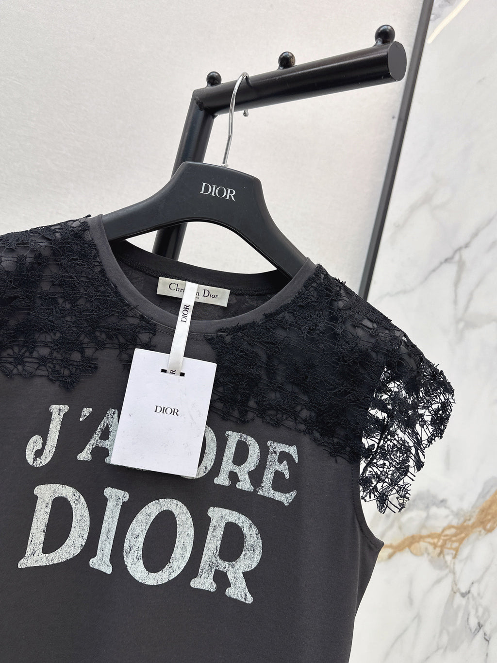 26SS New Lace Trim Patchwork T-Shirt