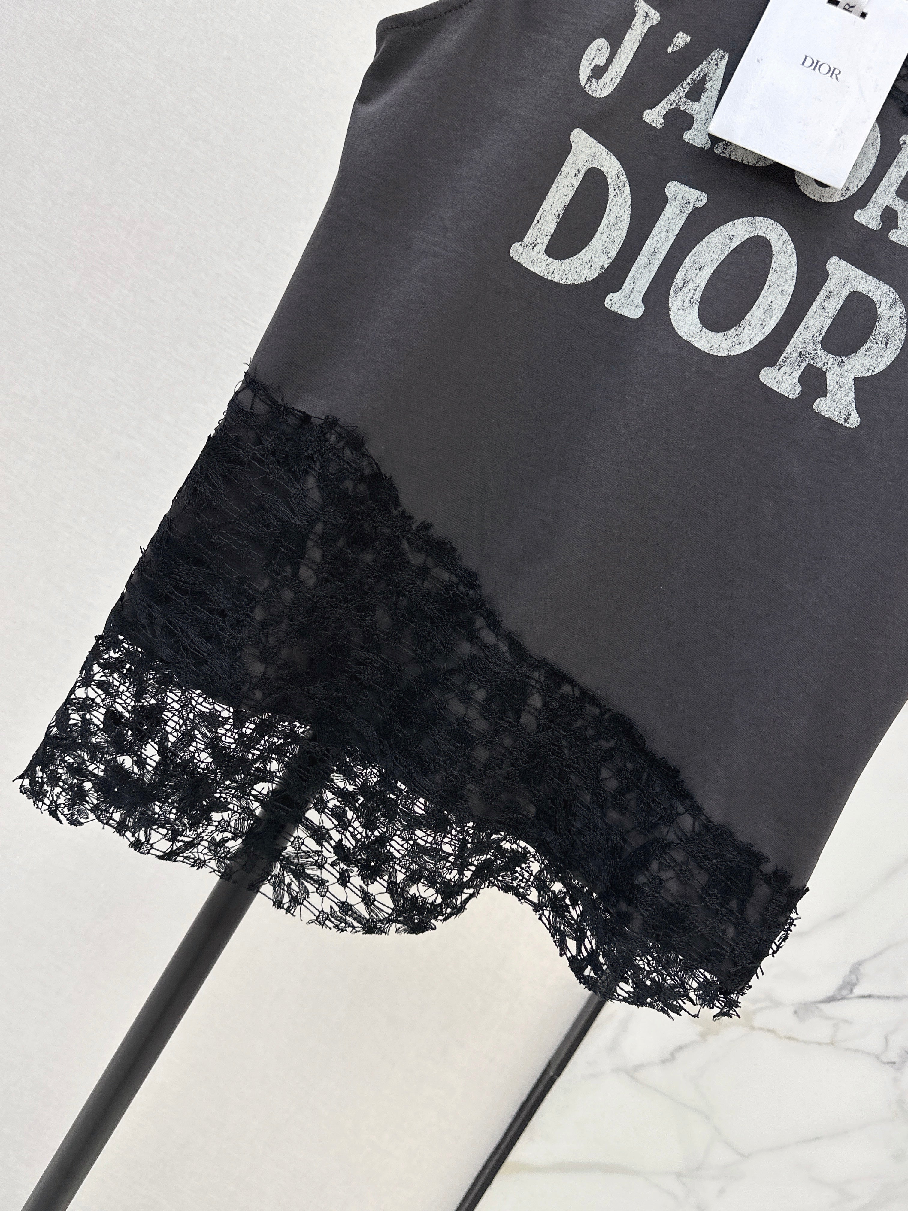 26SS New Lace Trim Patchwork T-Shirt