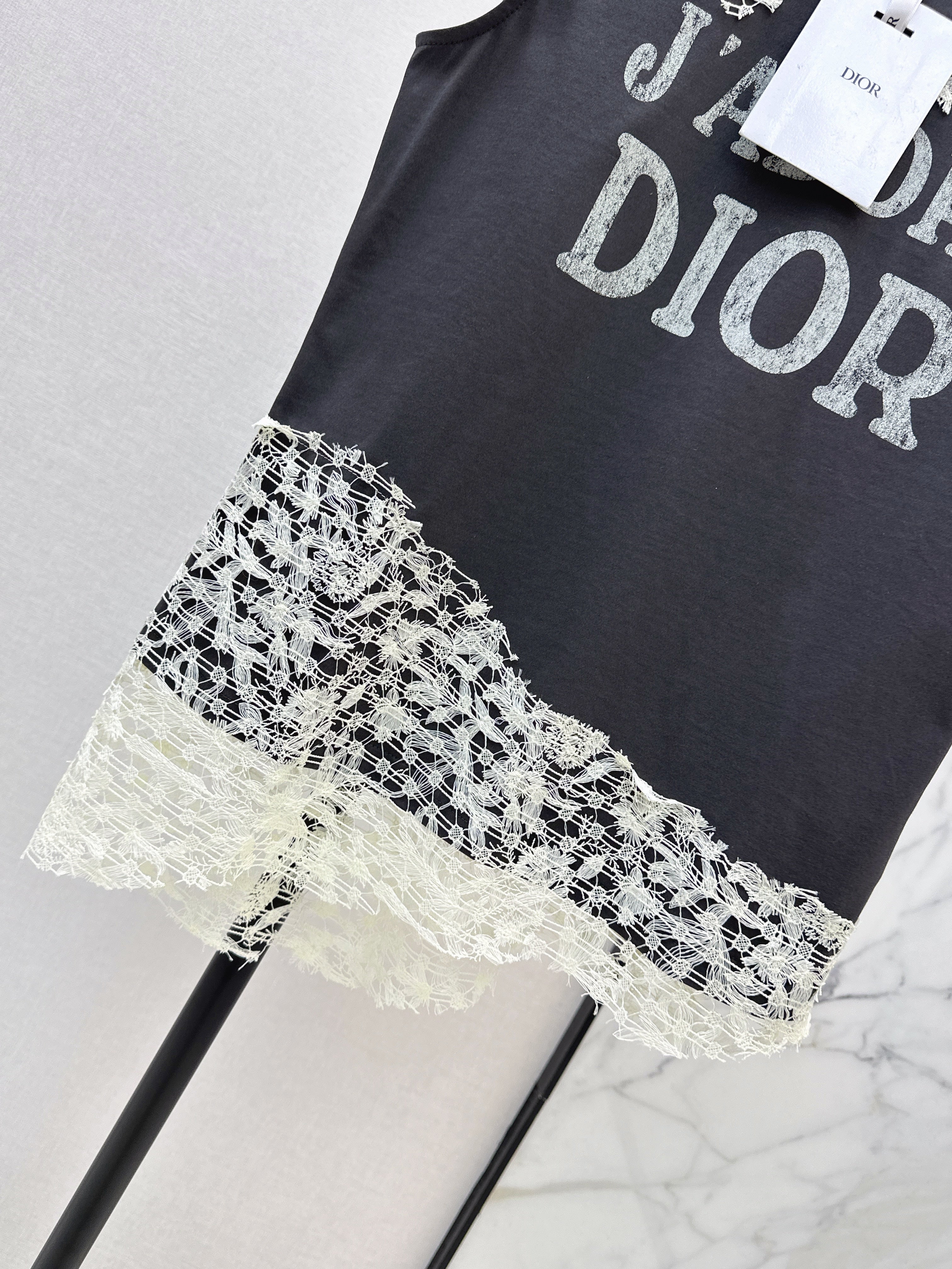 26SS New Lace Trim Patchwork T-Shirt