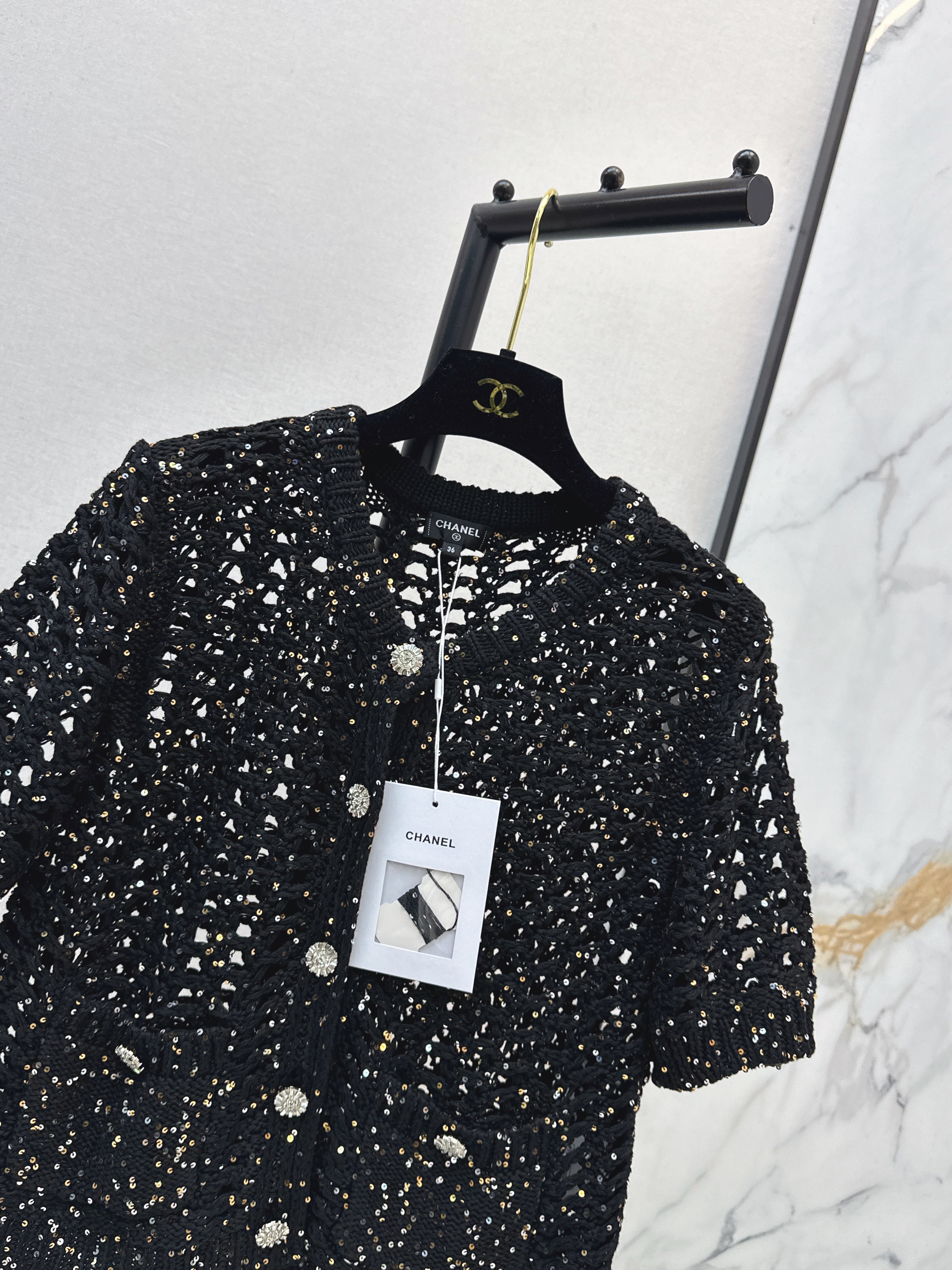 26SS New Colorful Sequin Knit Cardigan