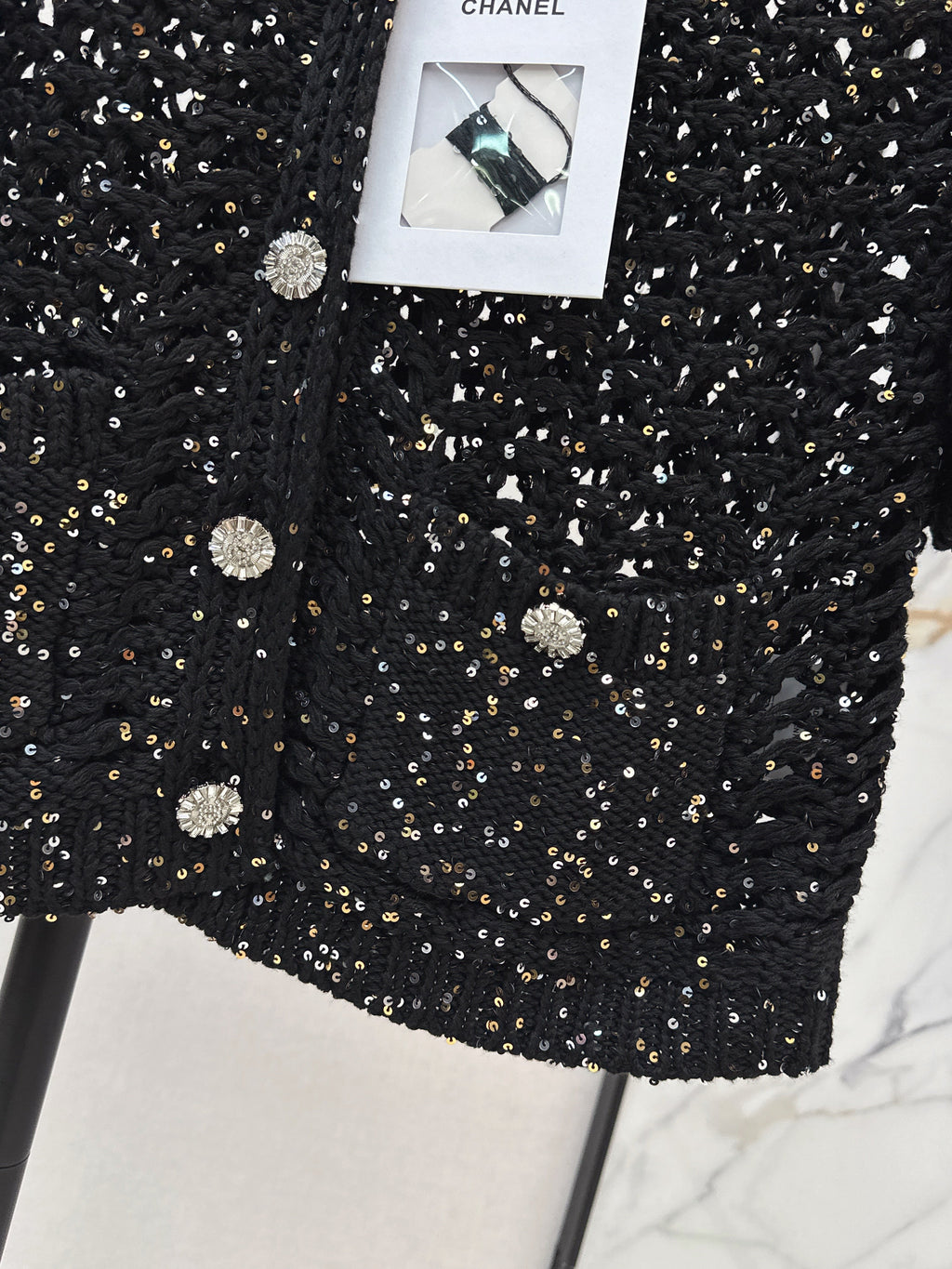 26SS New Colorful Sequin Knit Cardigan